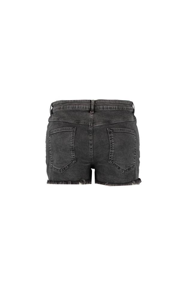 Denim short met parels en studs image number 2