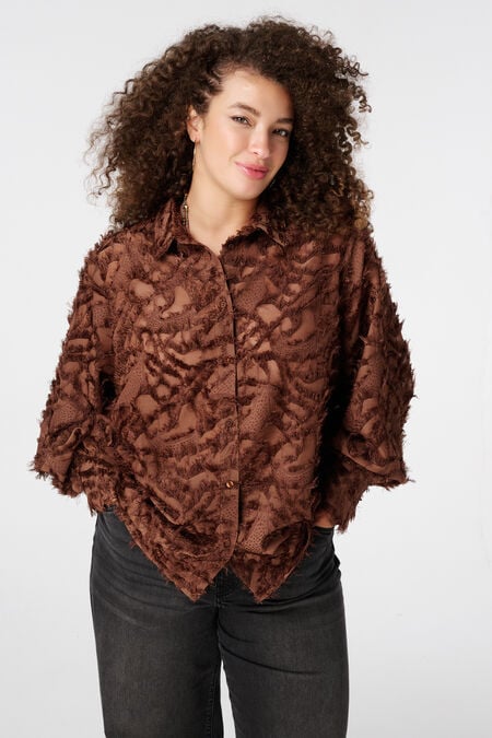 Fluffy blouse met opdruk Fluffy blouse met opdruk