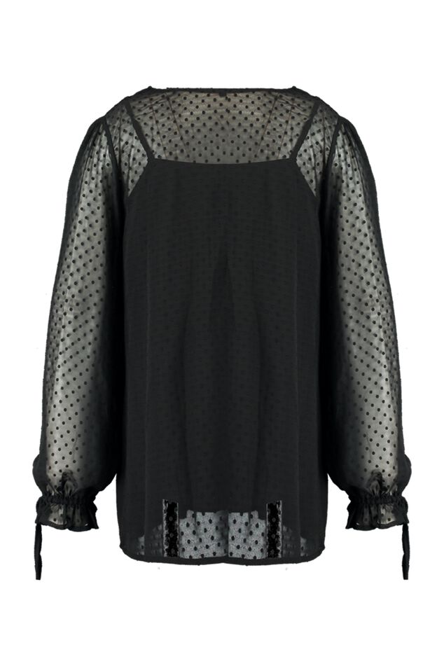 Transparante blouse met stipjes image number 2