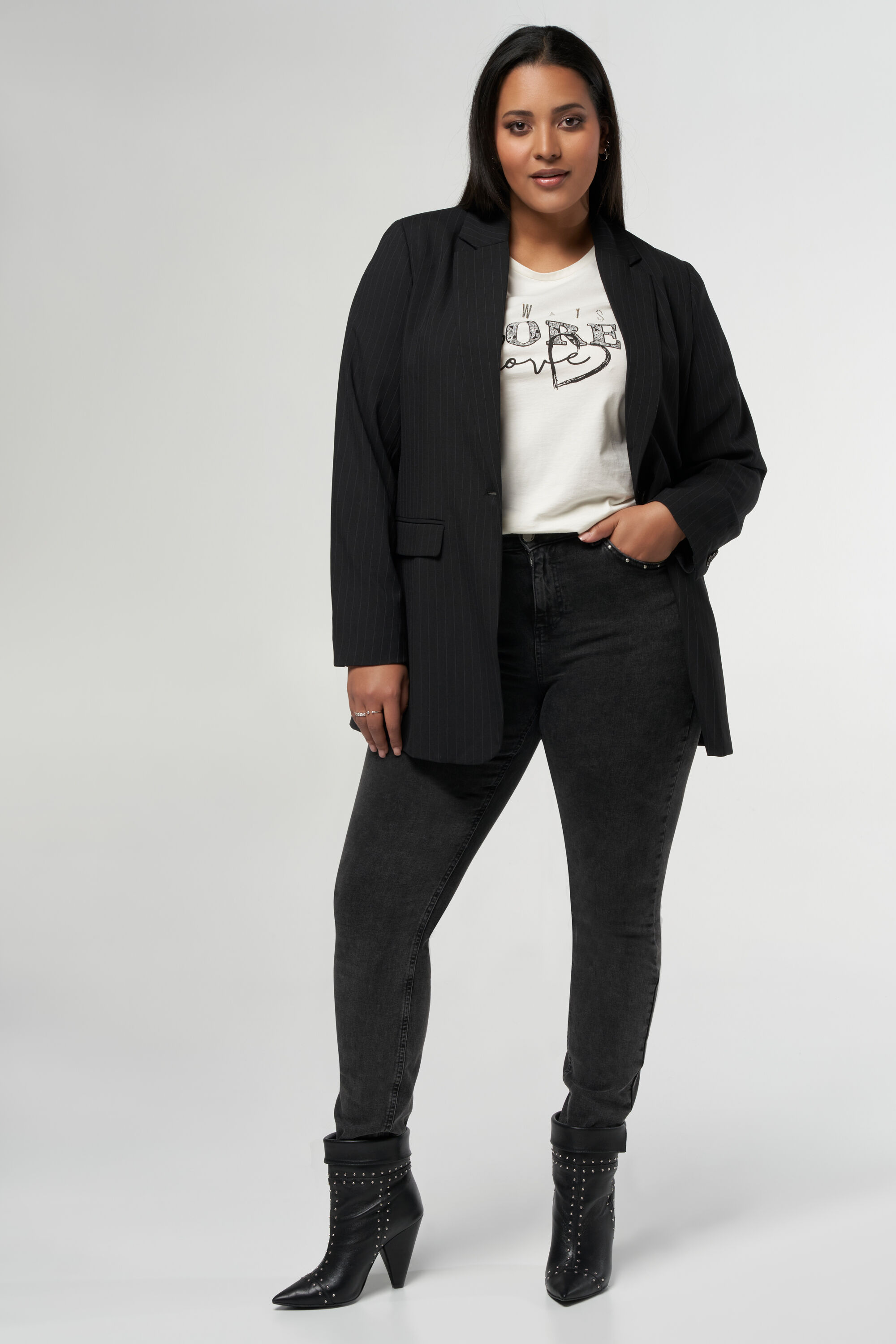 Blazer &agrave; rayures craie image number 6