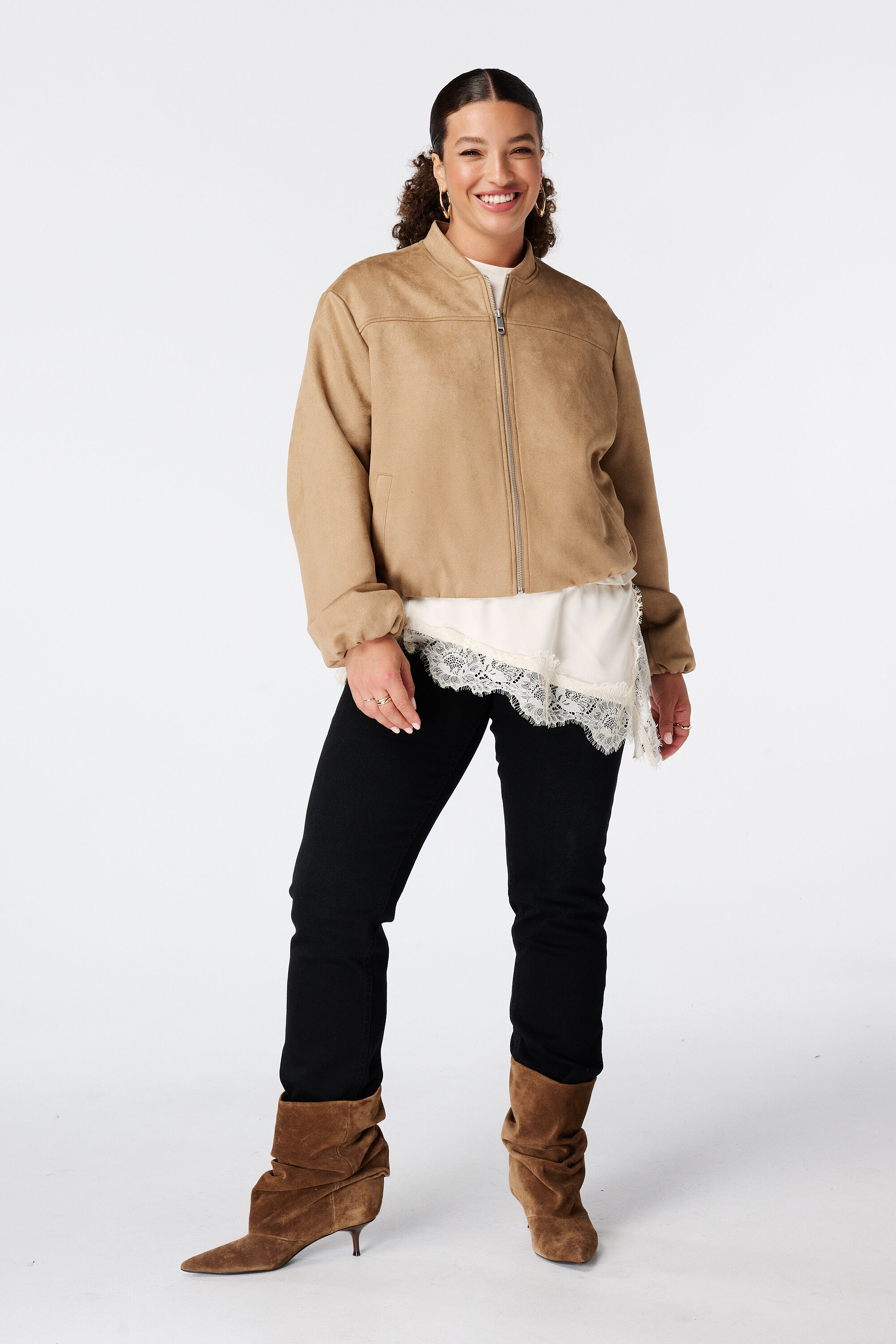 Suedine bomber jasje  image number 5