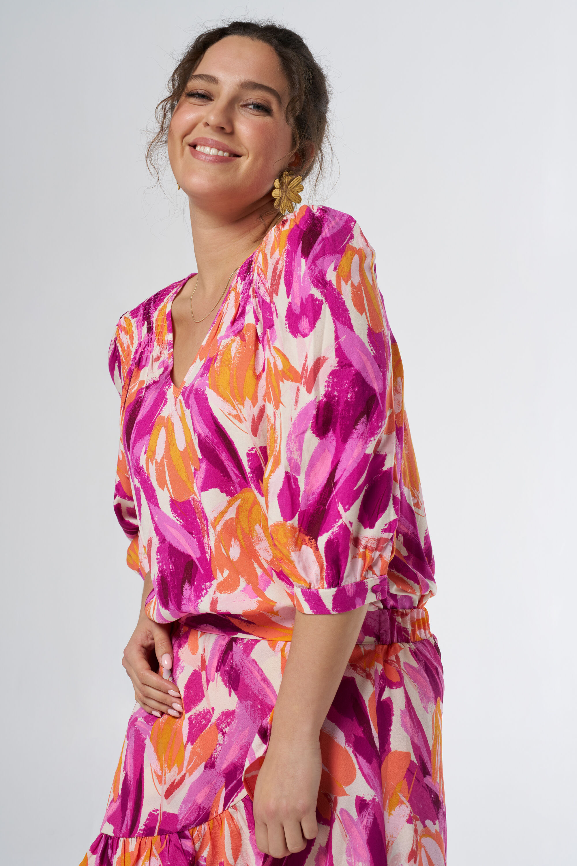 Blouse met smock details image number 6