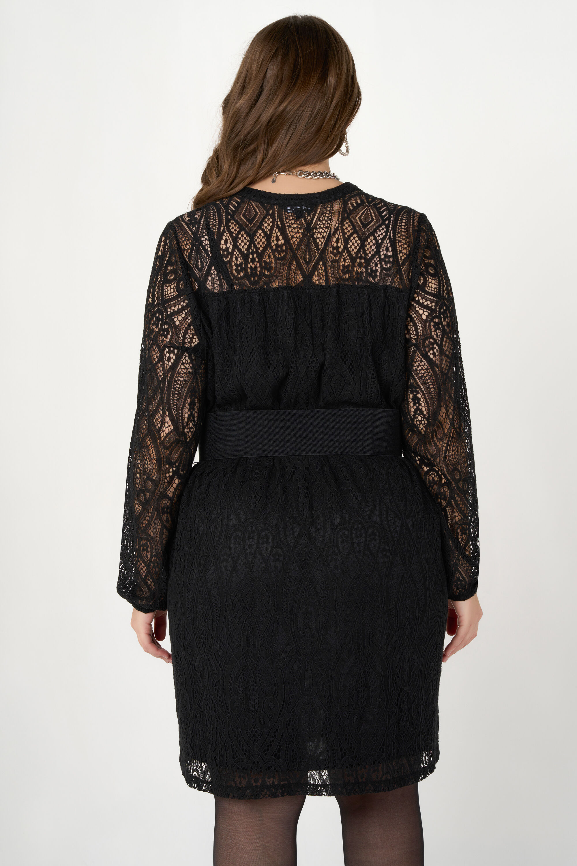 Midi jurk met kant image number 3