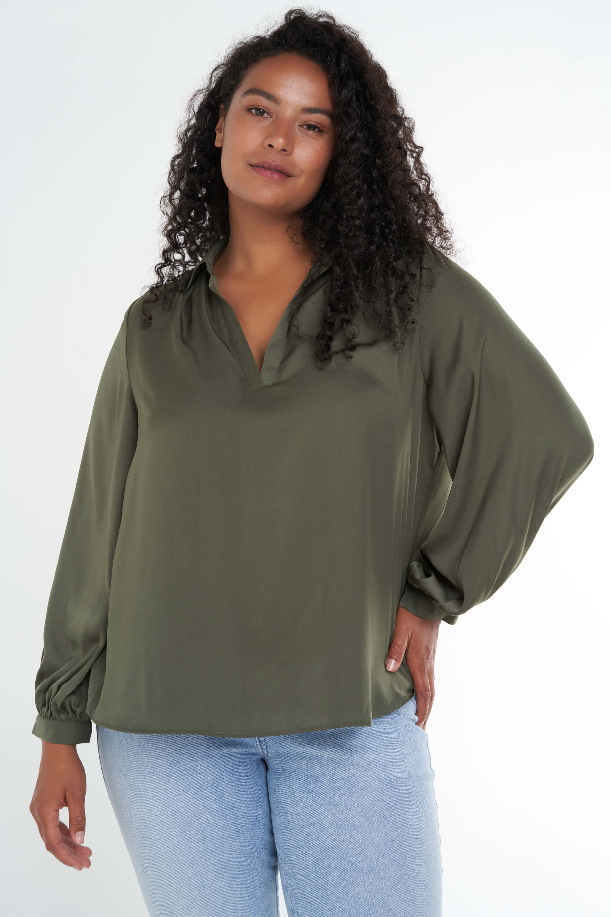 Storets Oversized blouse groen casual uitstraling Mode Blouses Oversized blouses 