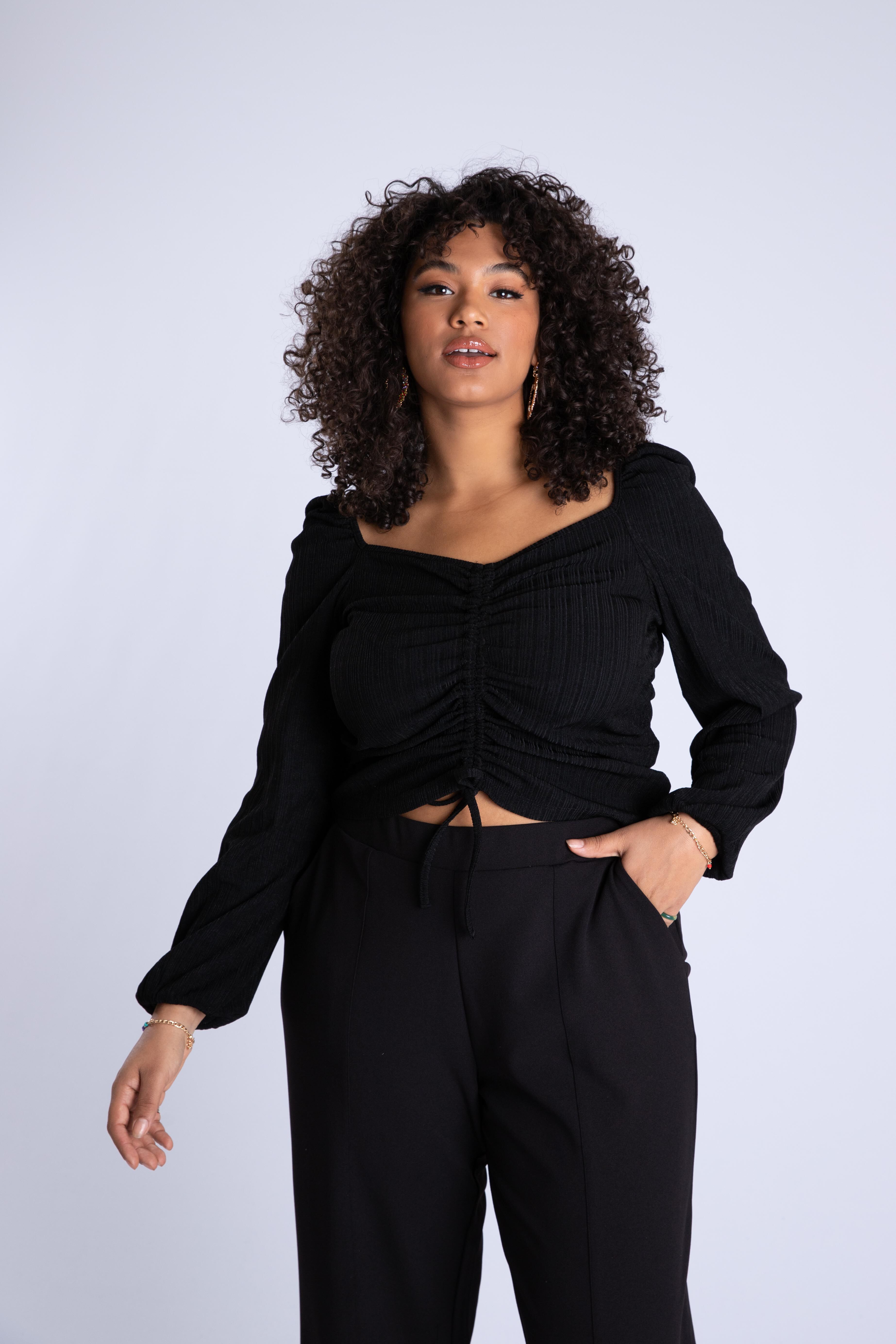 Top met rijgdetail  image number 7