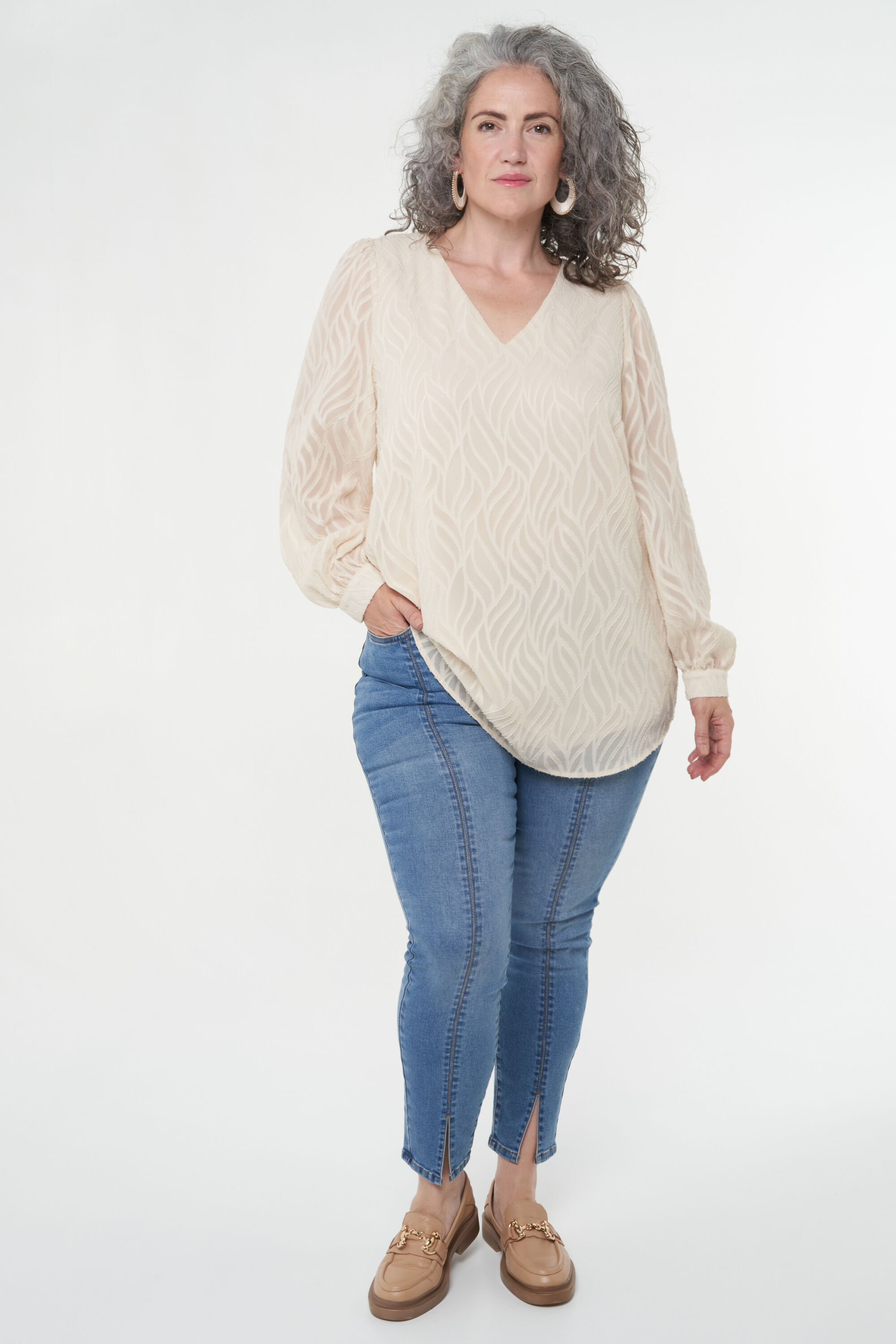 Jacquard blouse image number 6