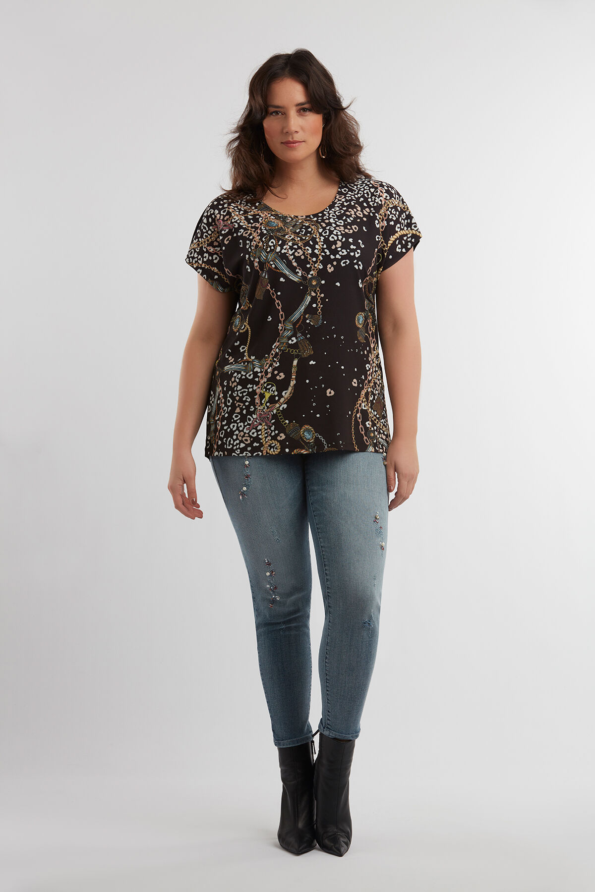 T-shirt met panelprint image number 4