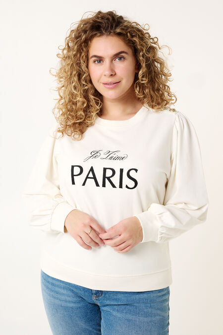 Sweater "Paris" met knopen op de schouder