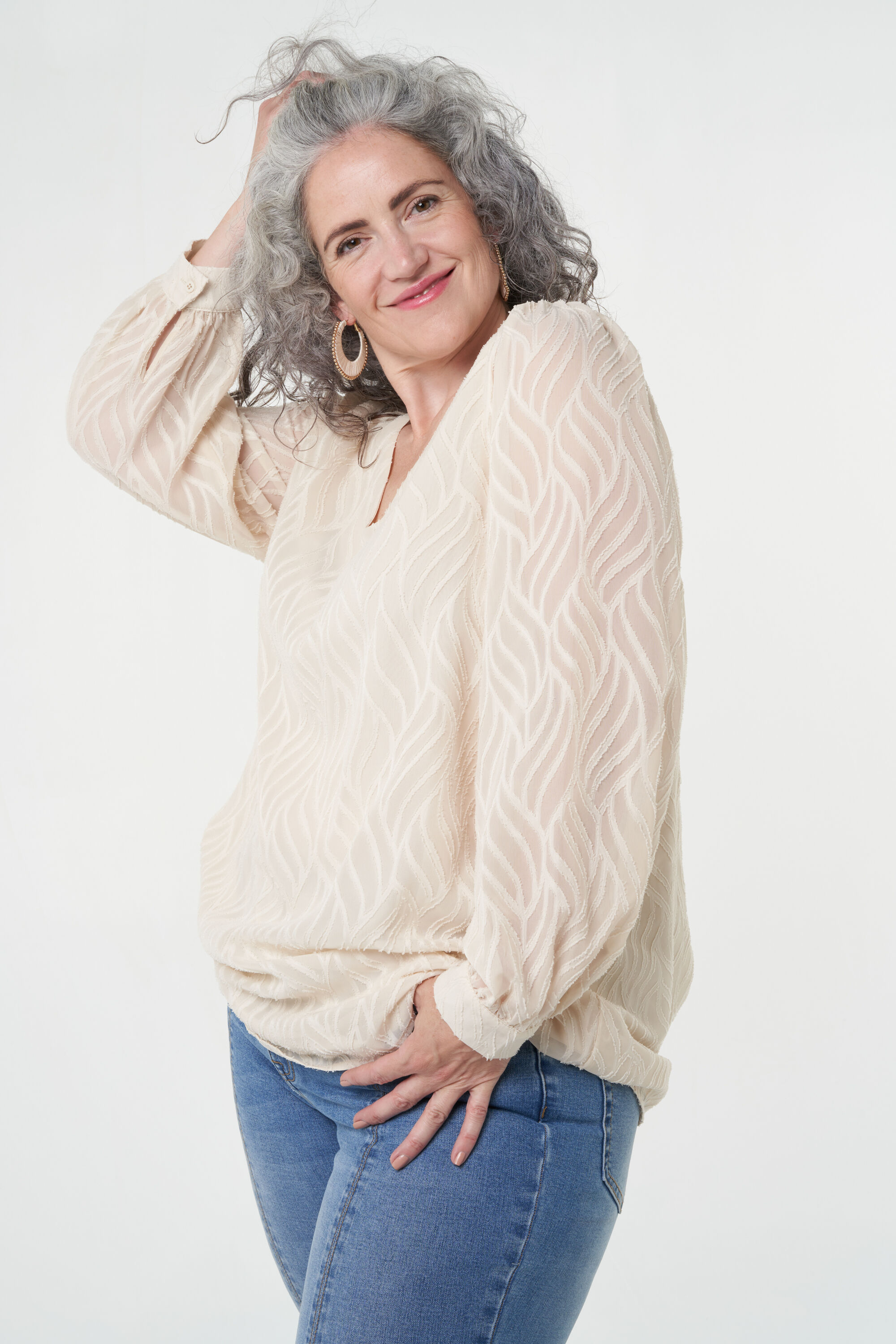 Jacquard blouse image number 7