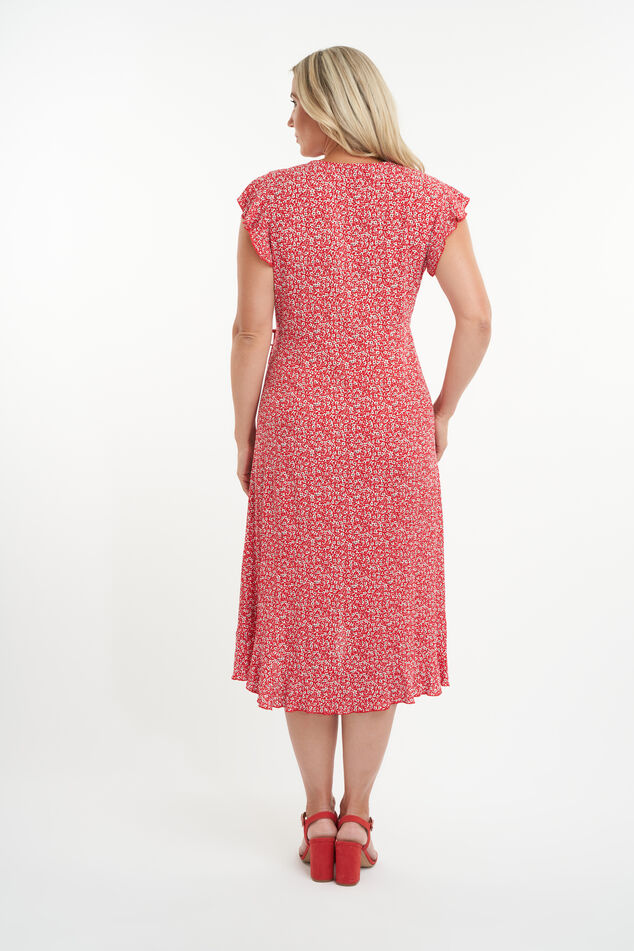 Overslag jurk met print image number 4