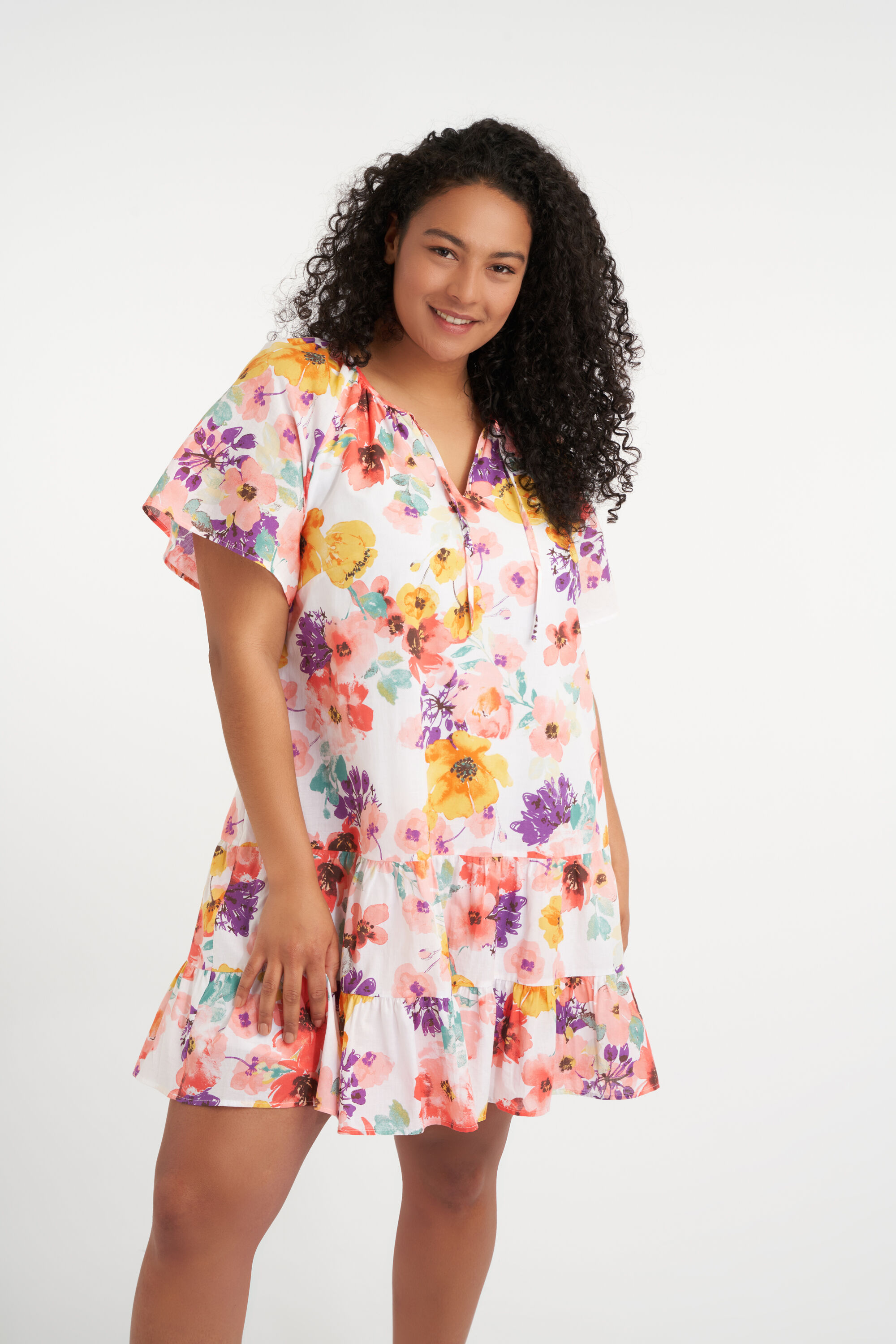 Korte A-lijn jurk met print image number 0