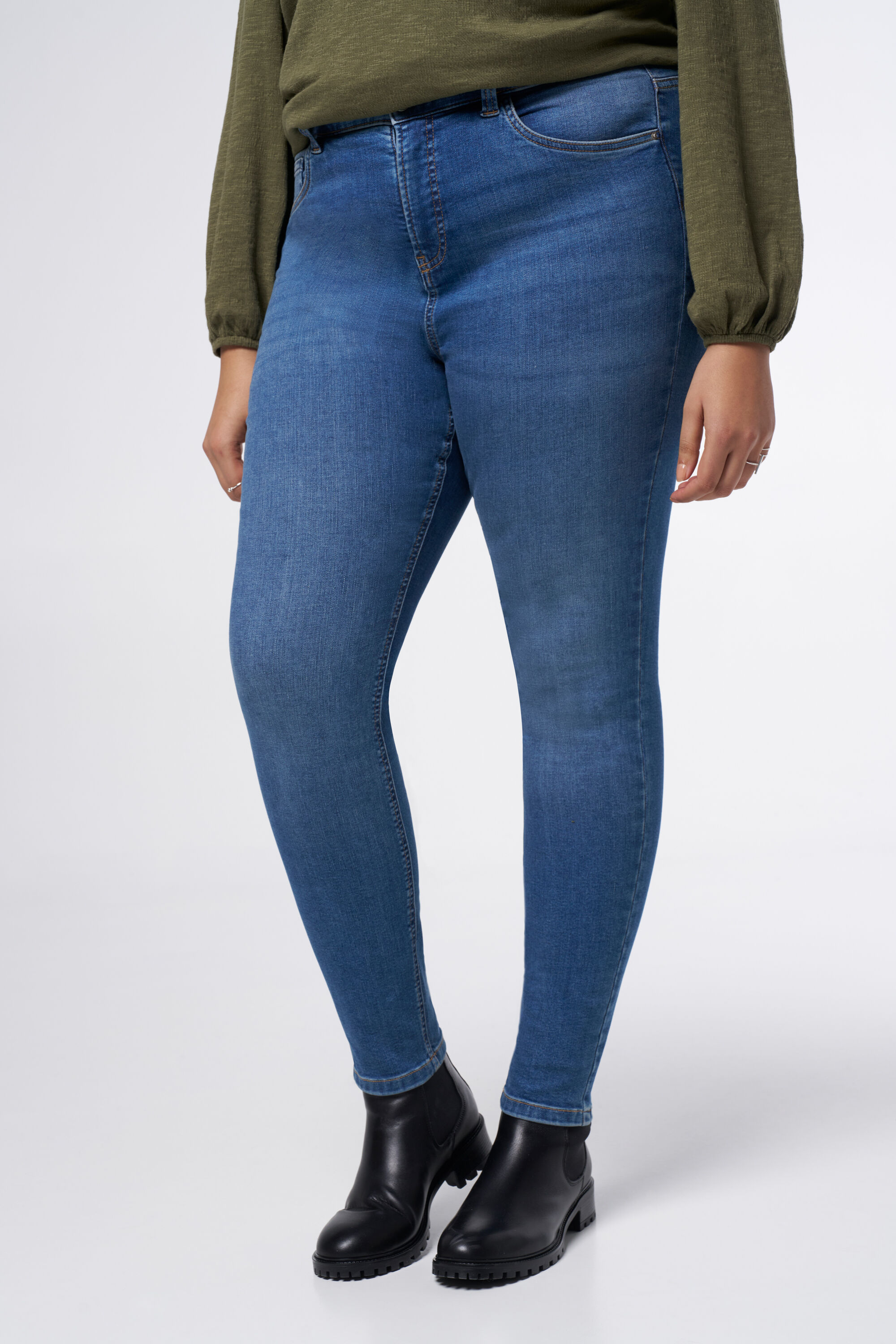 Jean skinny &agrave; taille haute CHERRY image number 5