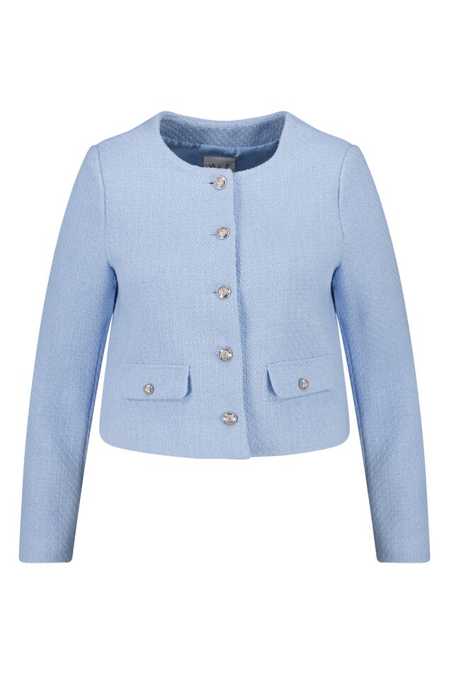 Kort tweed jasje met metalen knopen image number 1