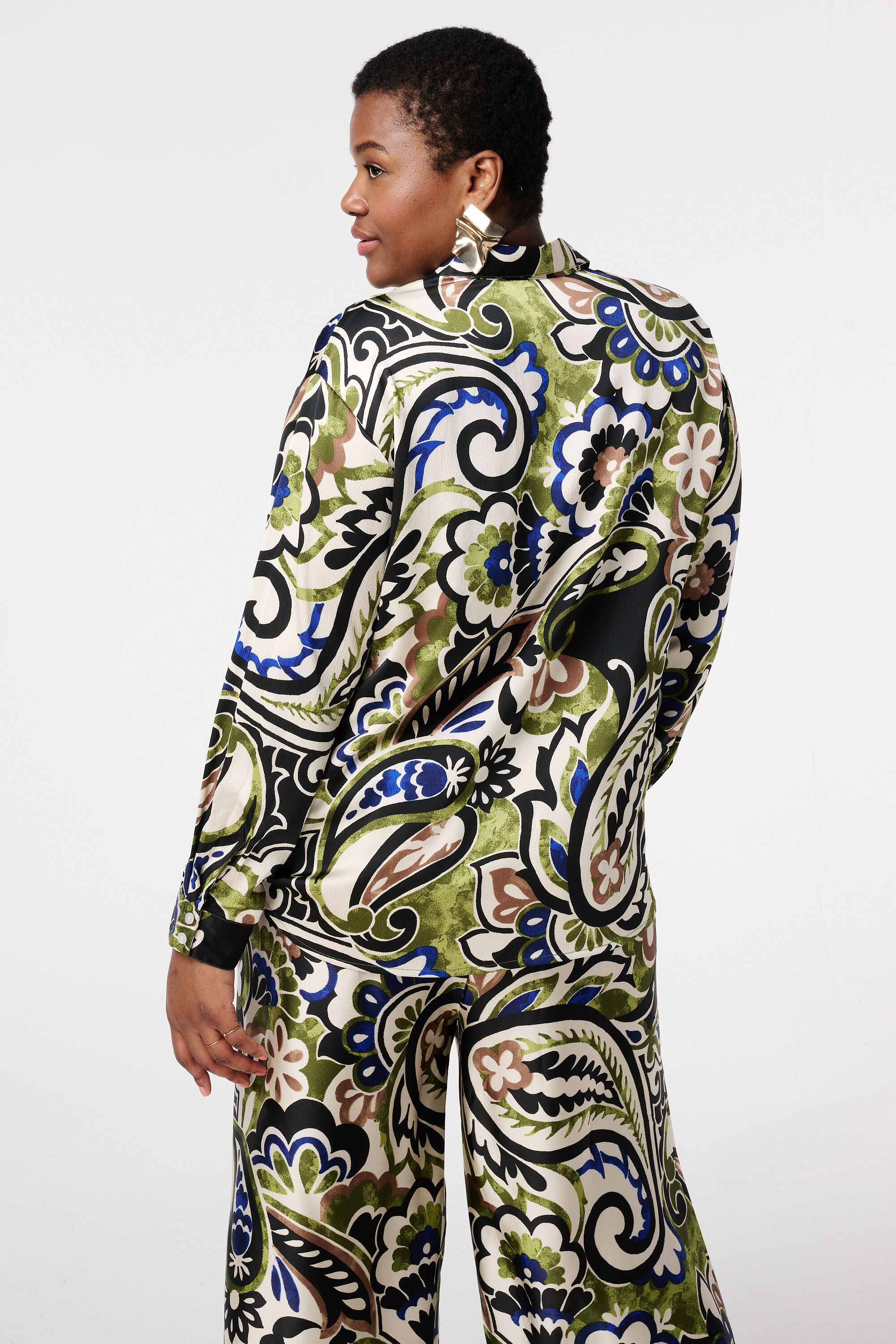 Chemisier Col V MS Mode Taille L Neuf Sans étiquettes - Motif Floral Multicolore