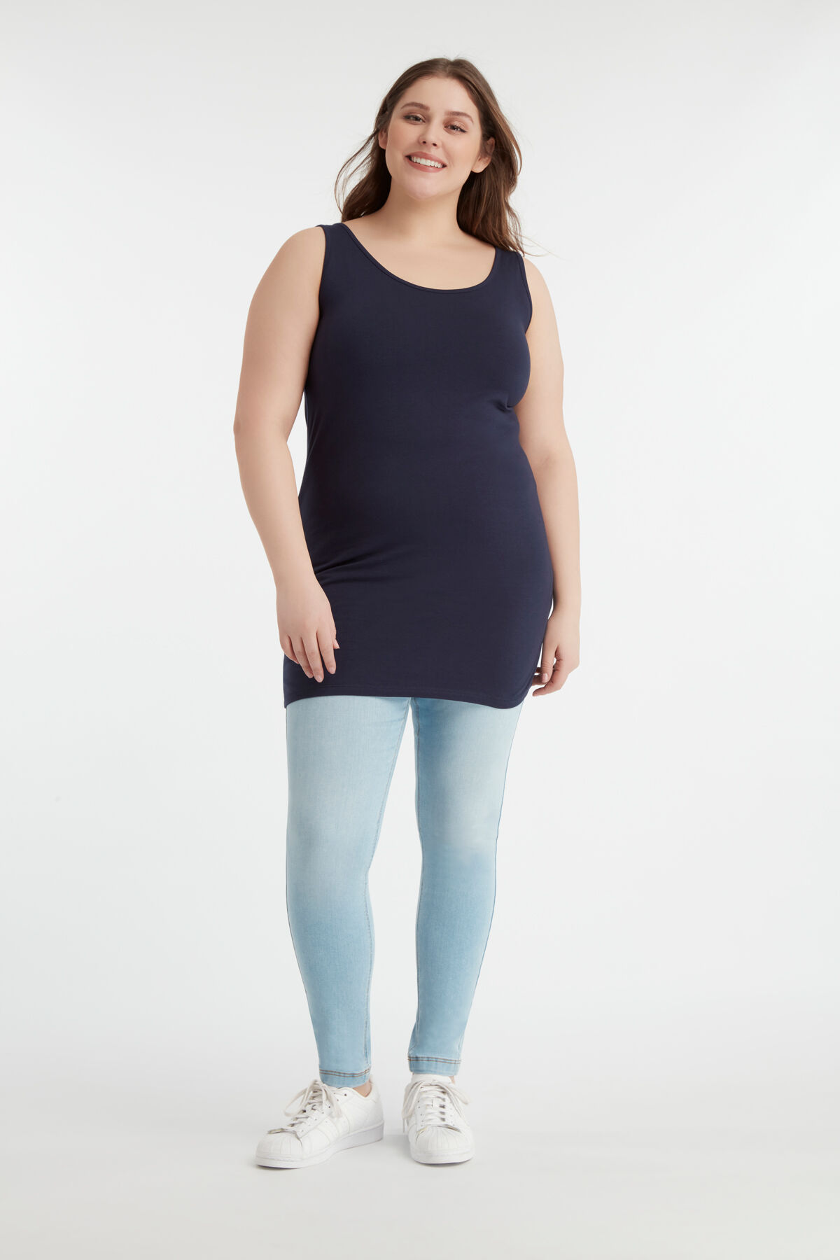 Lange singlet van katoen image number 5