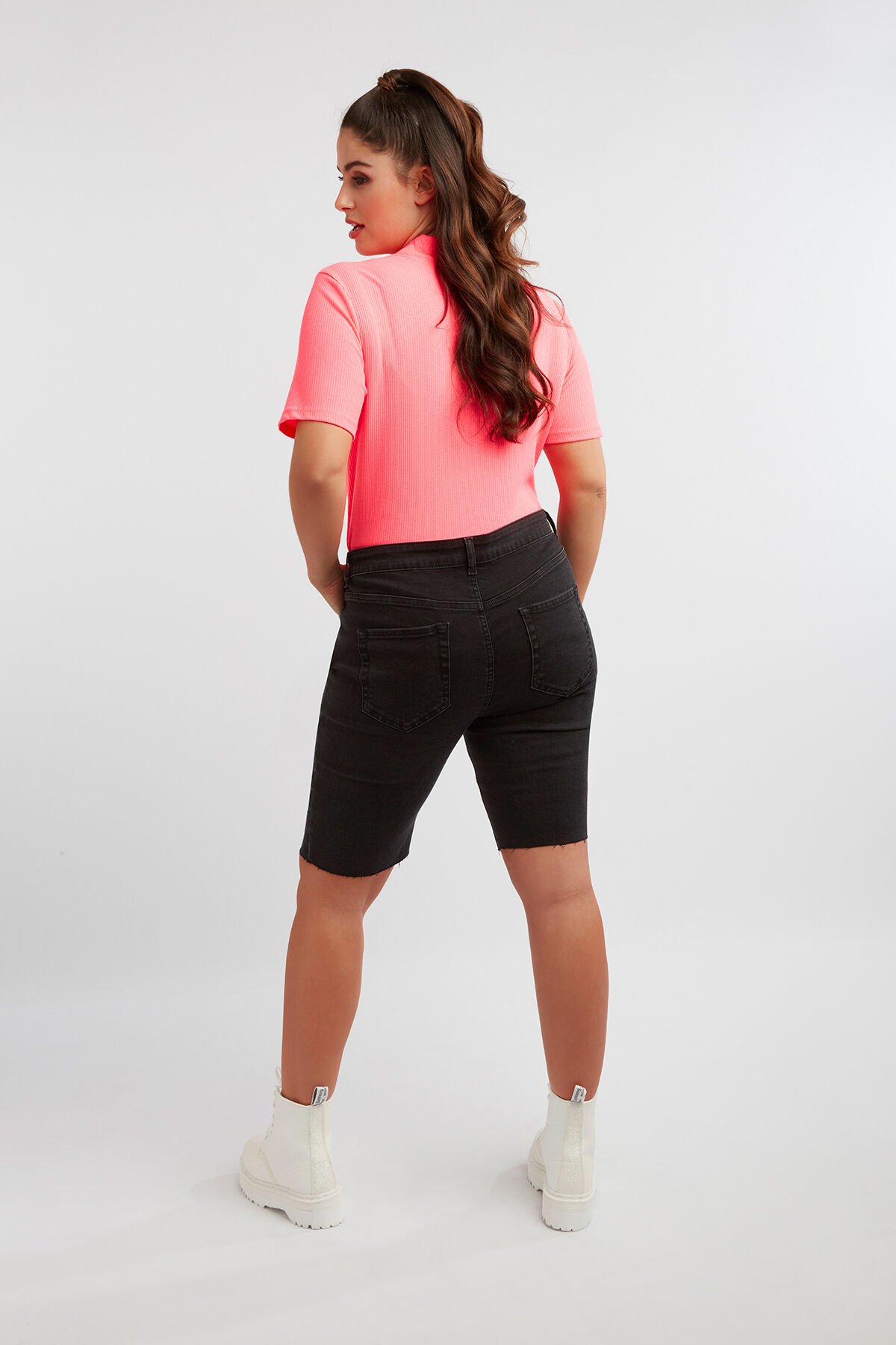 Denim biker short  image number 5