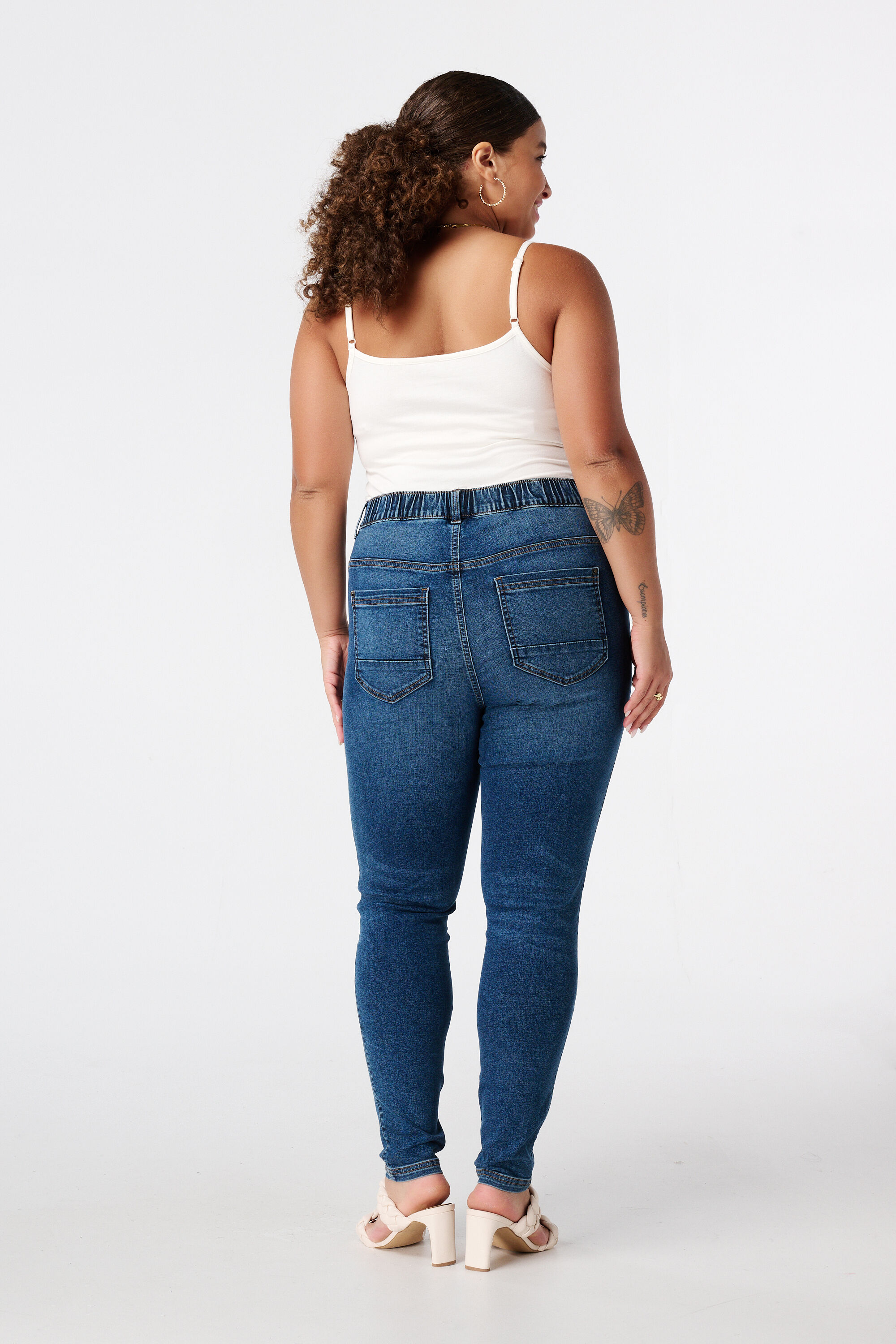 Tregging met denim look image number 3