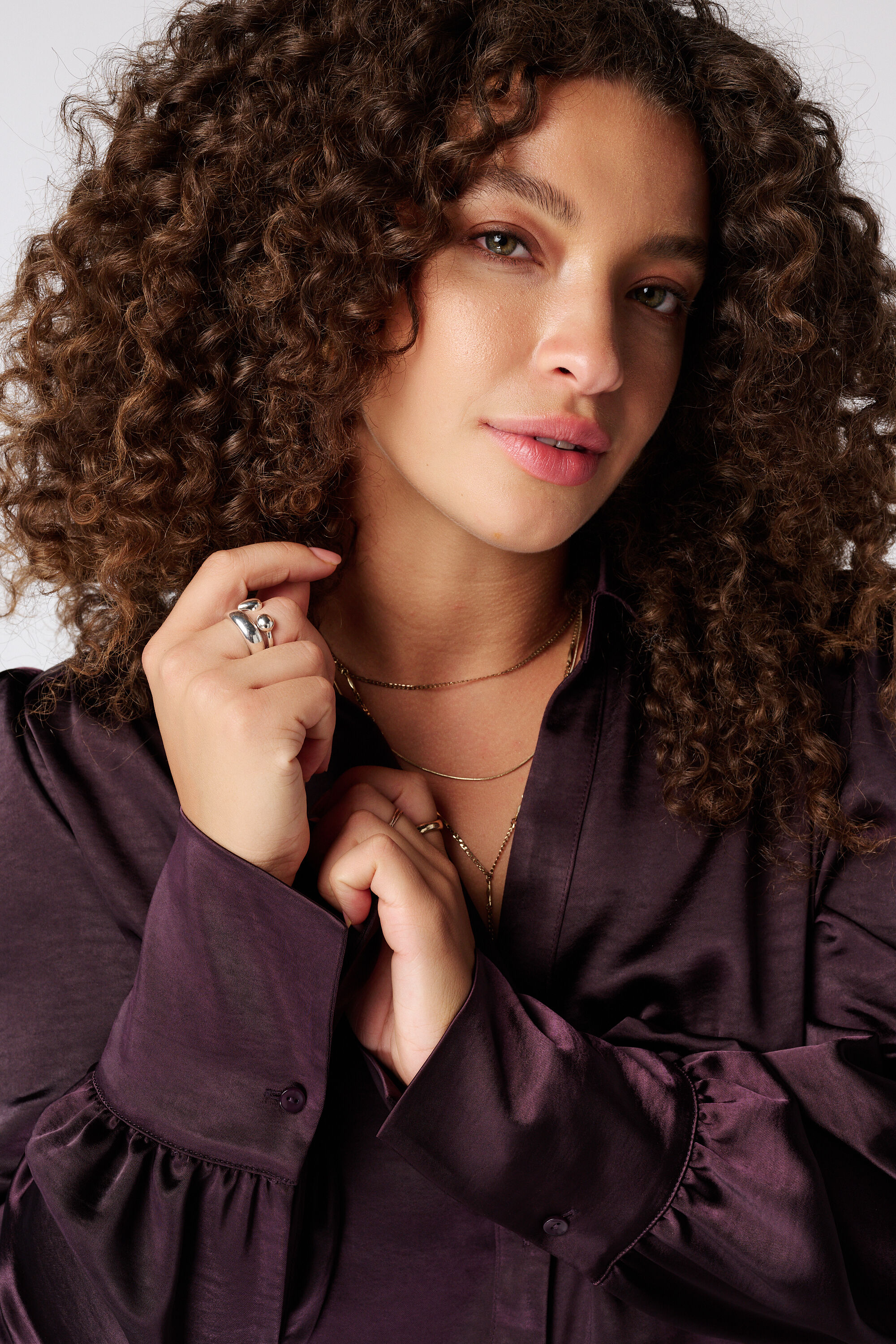 Blouse aspect satin image number 4