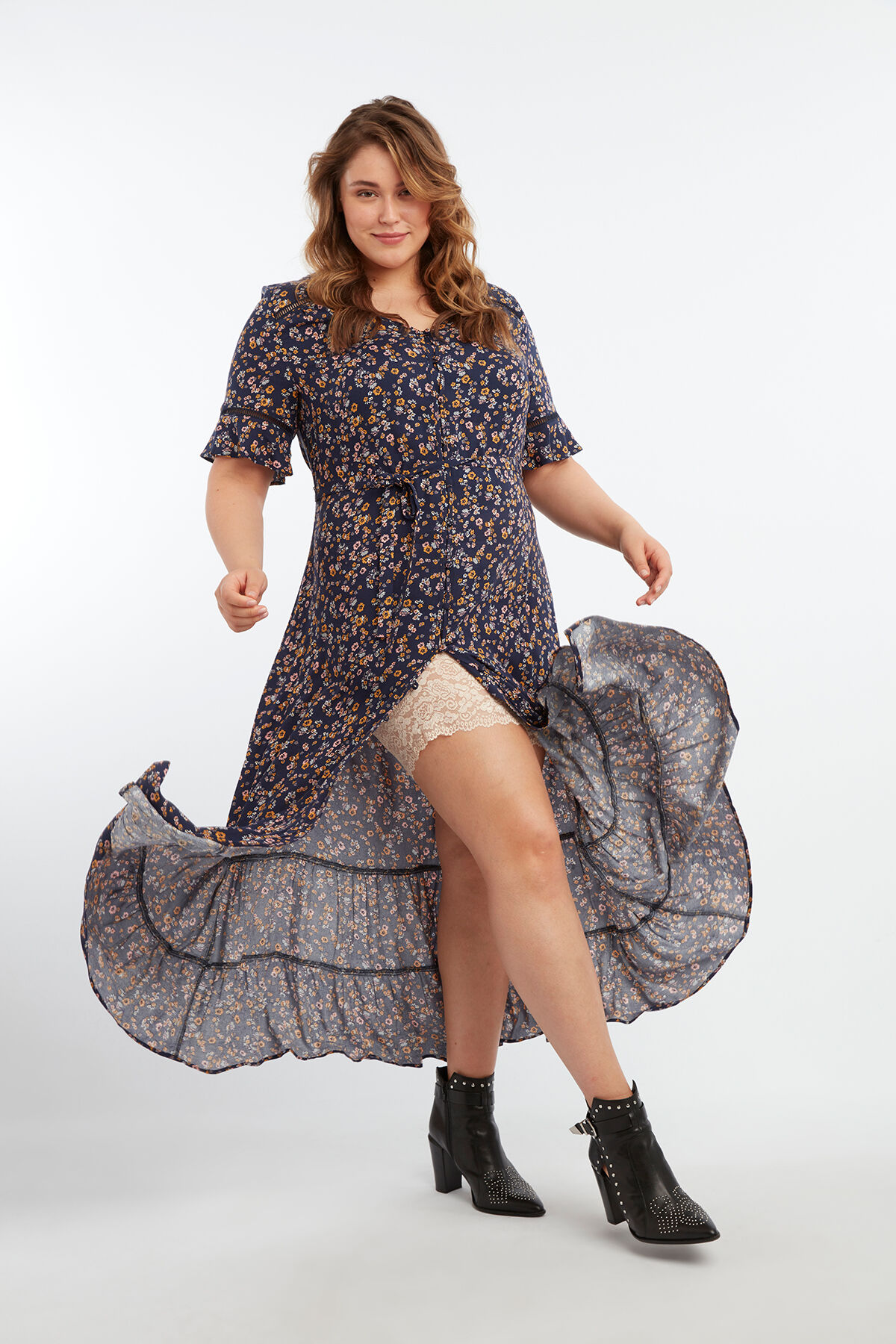 Lange jurk met bloemenprint image number 6