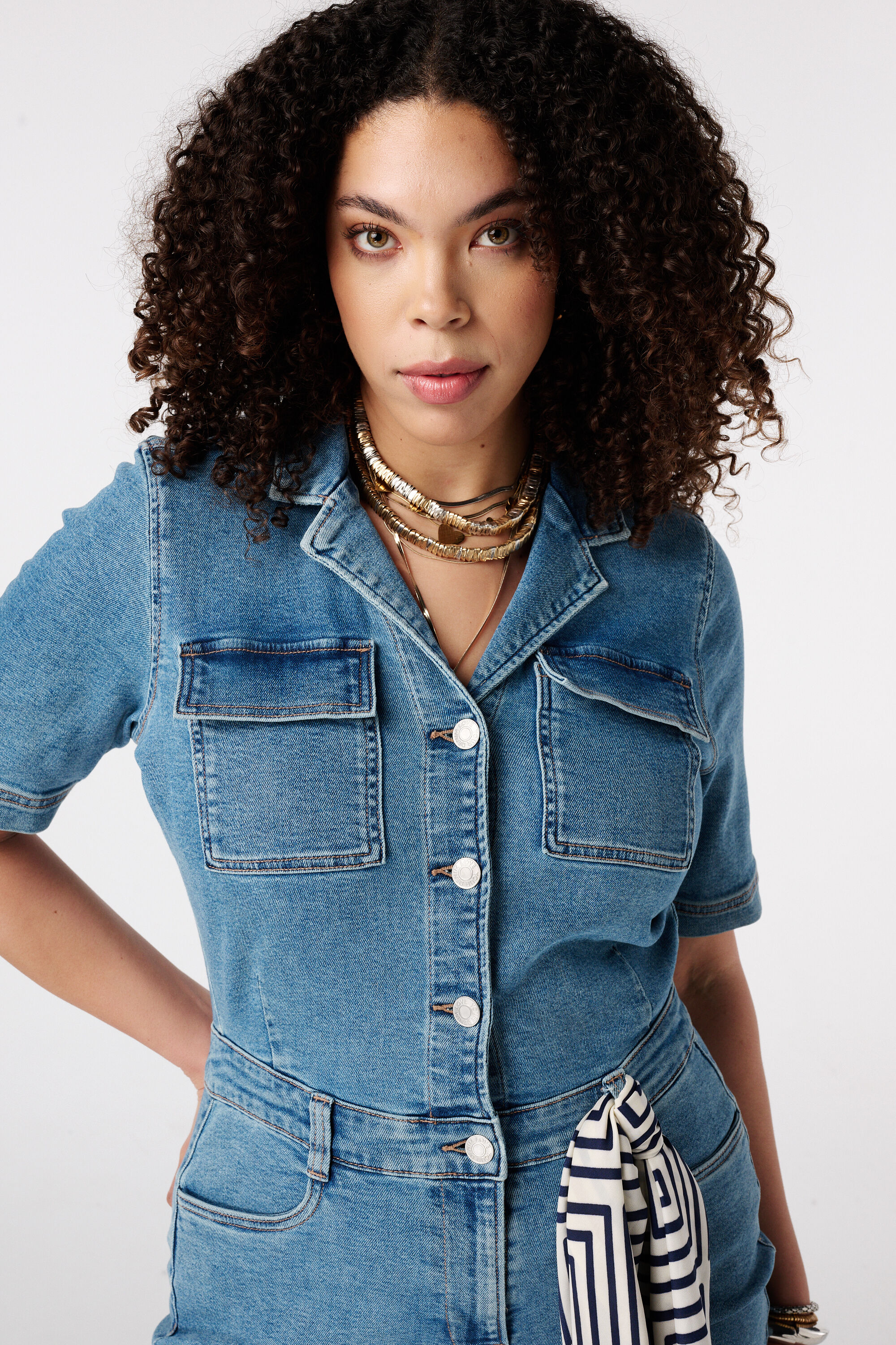 Denim playsuit image number 4