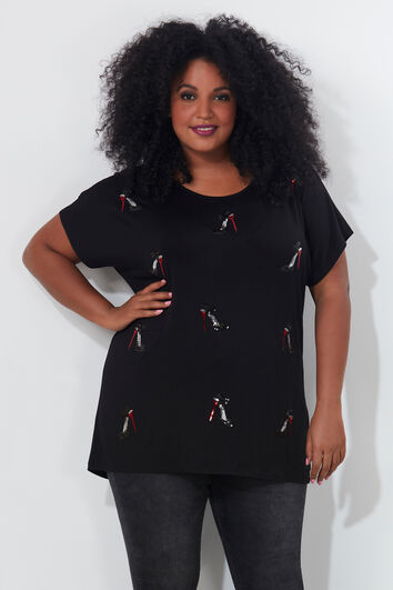 T-shirt met pailletten