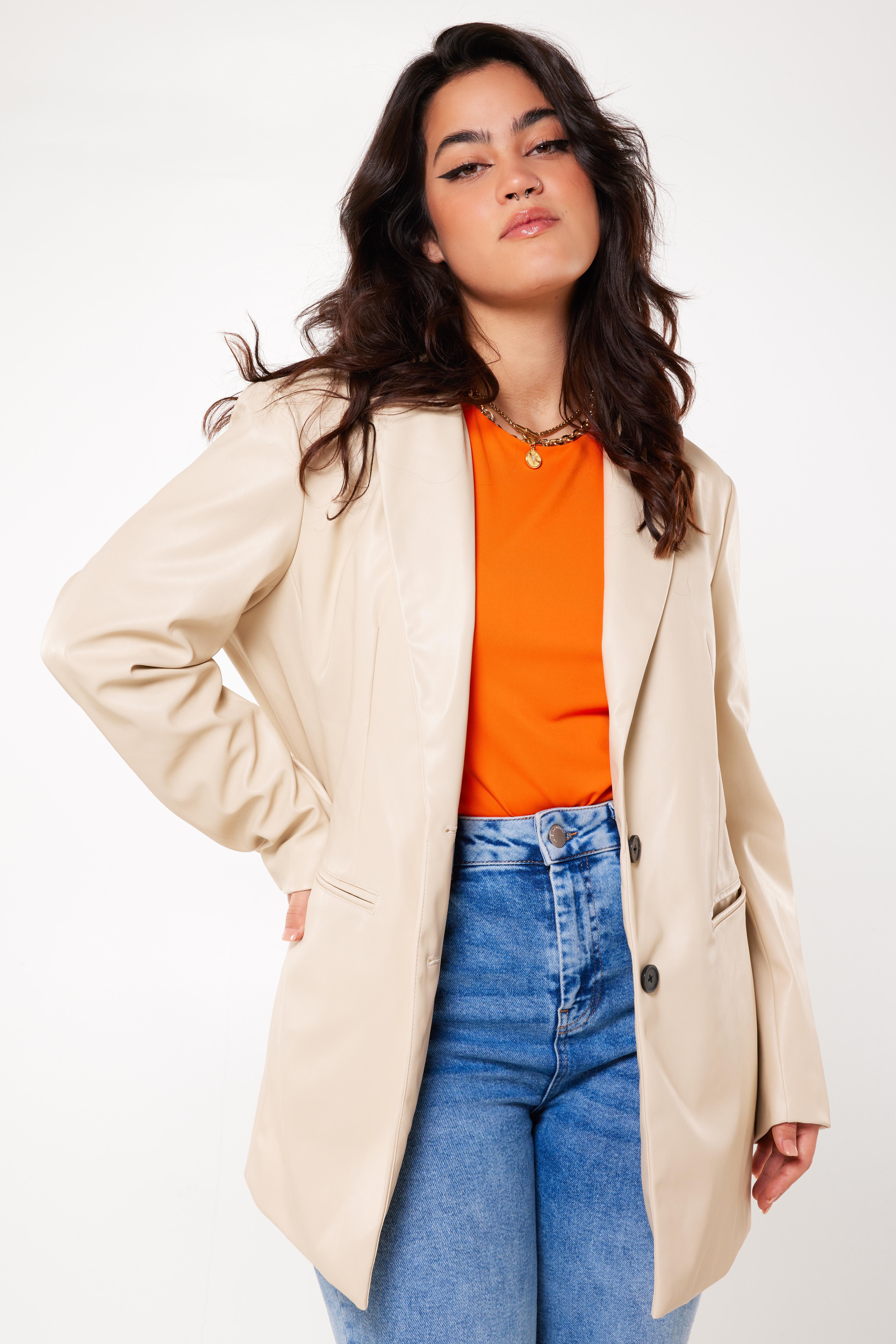 Imitatieleren blazer image number 7