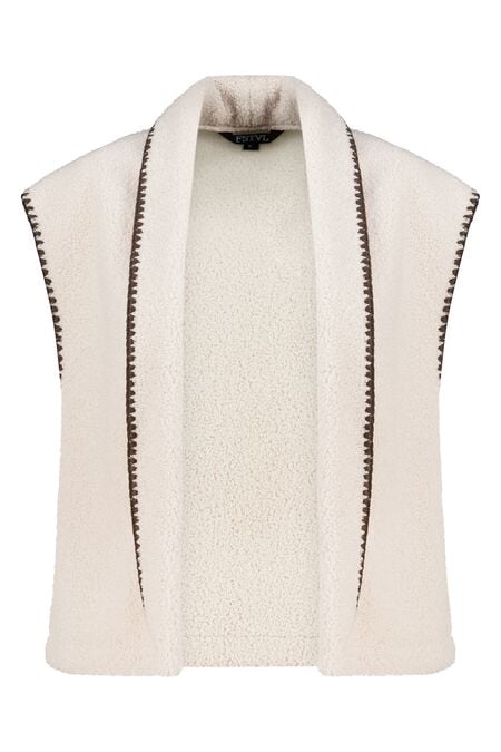 Gilet Teddy avec surpiqûres décoratives Gilet Teddy avec surpiqûres décoratives
