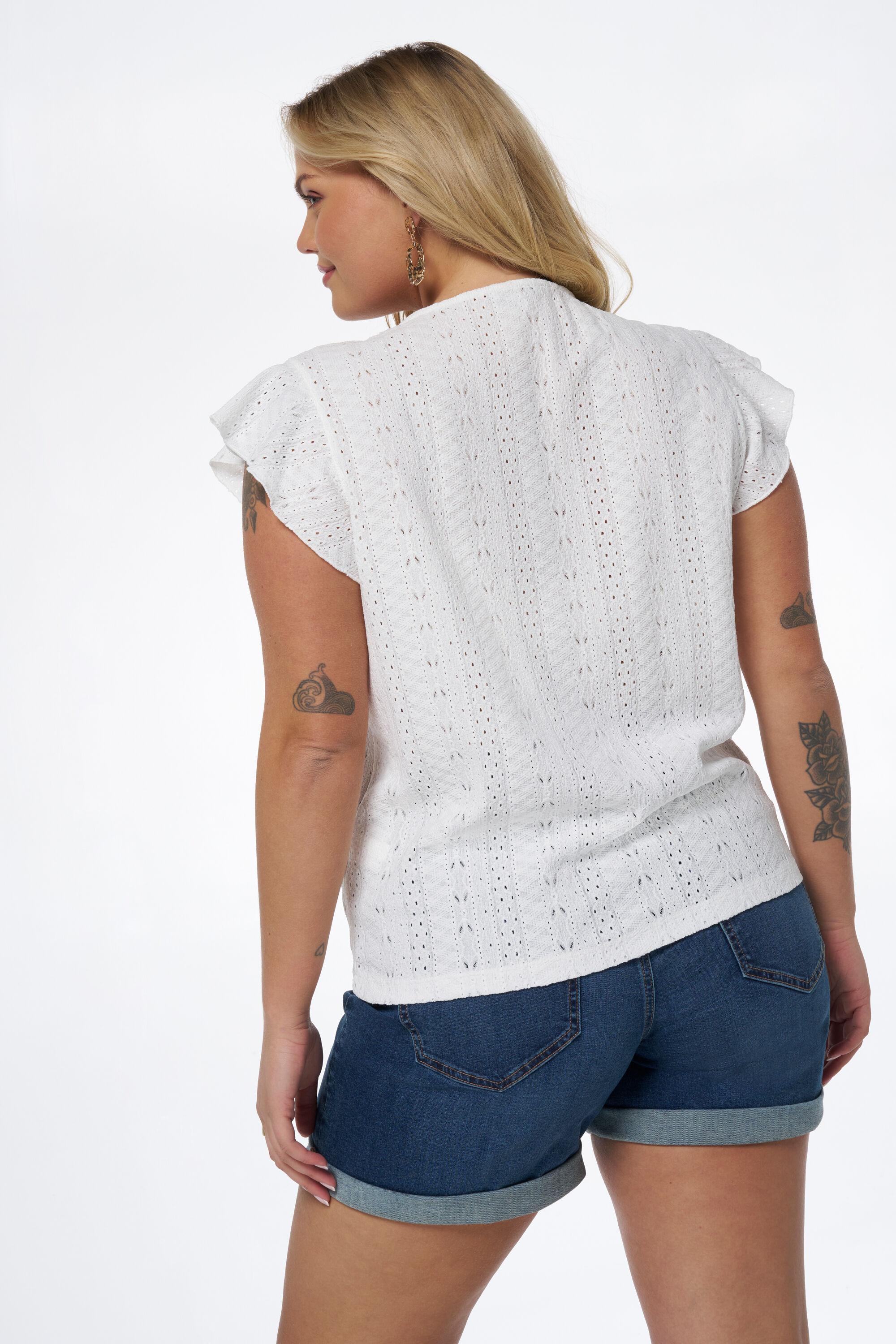 Gehaakte top met strikdetail image number 3