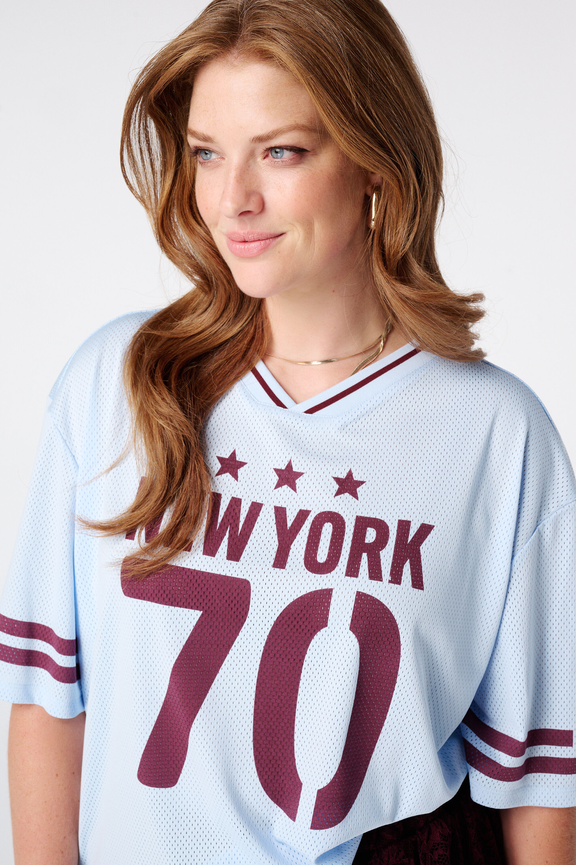 Jersey oversize avec imprim&eacute; sportif image number 4