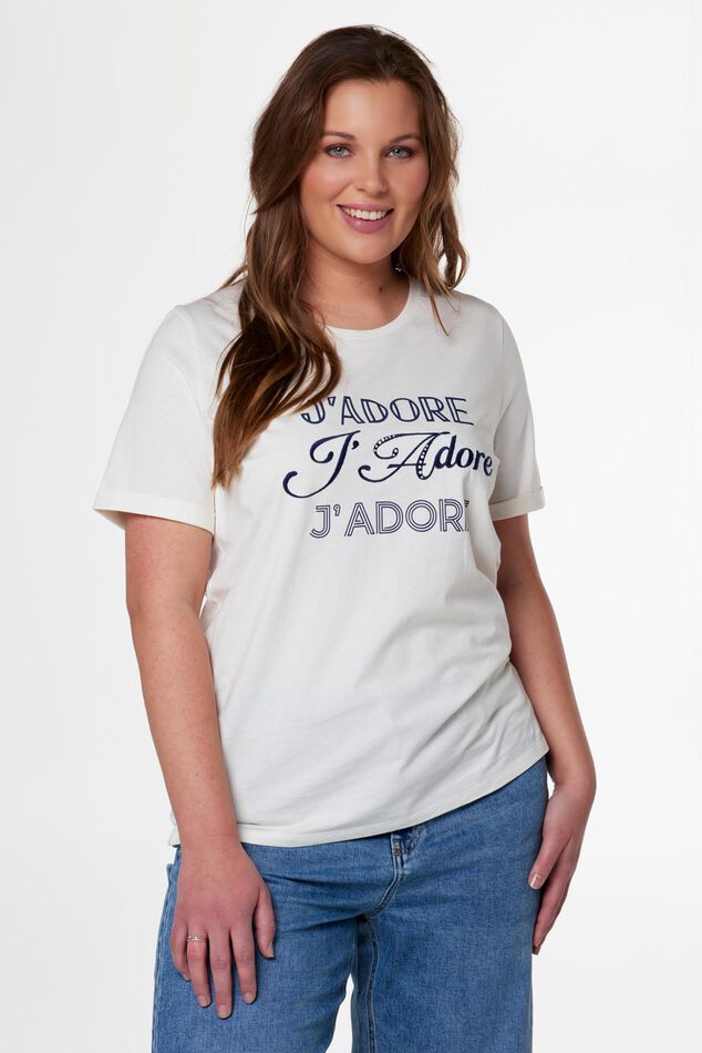 T-shirt met tekst "J'adore" image number 6