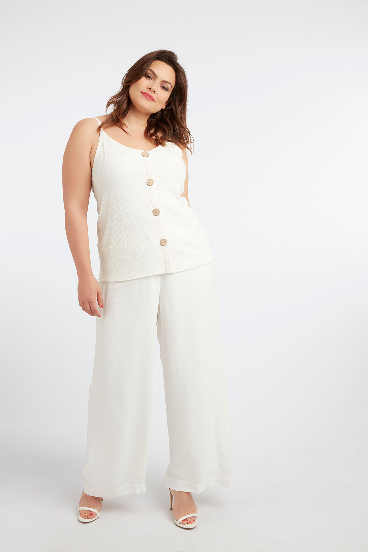 Mouwloze top met sierknopen image number 5