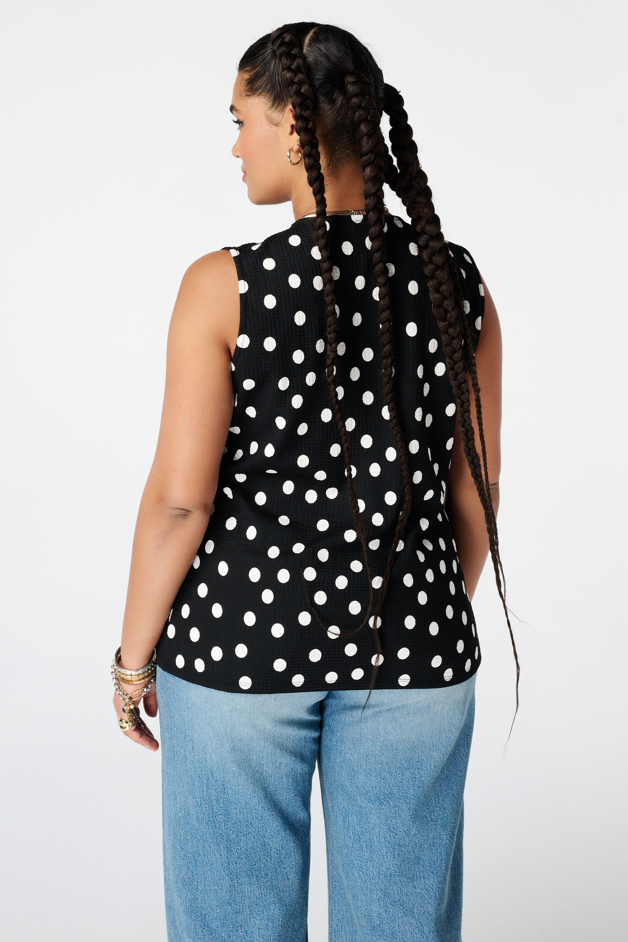 Mouwloze top met print image number 3