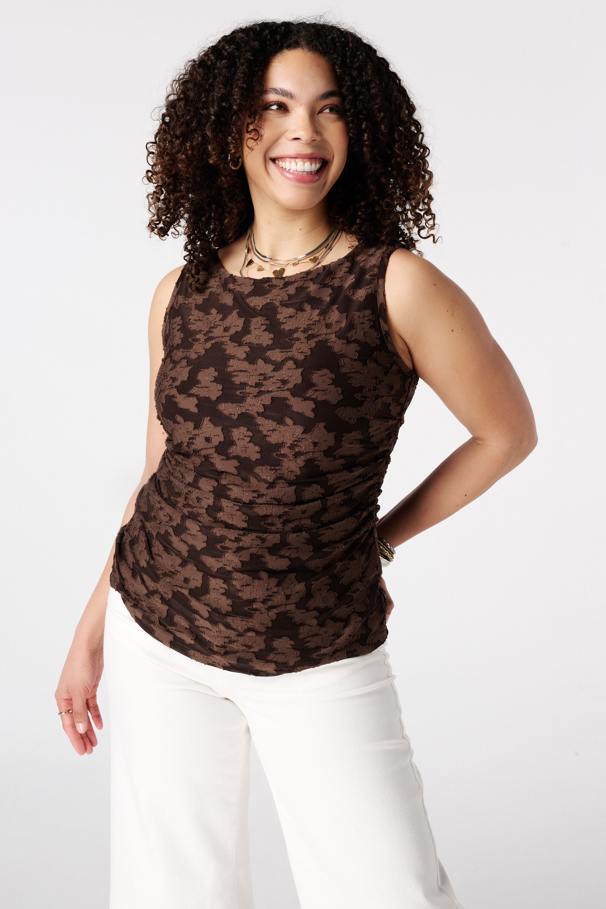 Mesh top met bloemen print image number 0