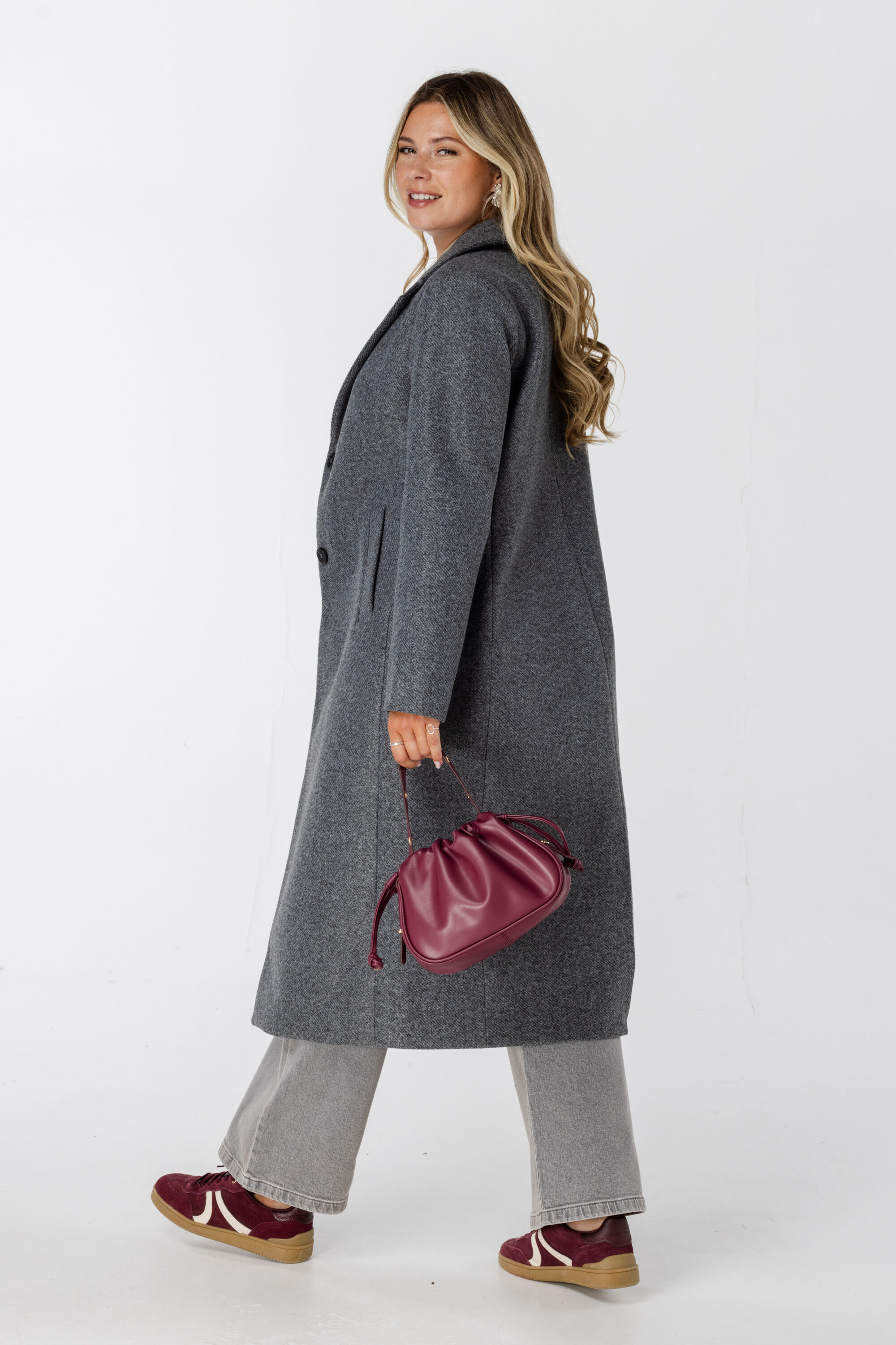 Manteau long avec fermeture &agrave; boutons image number 3