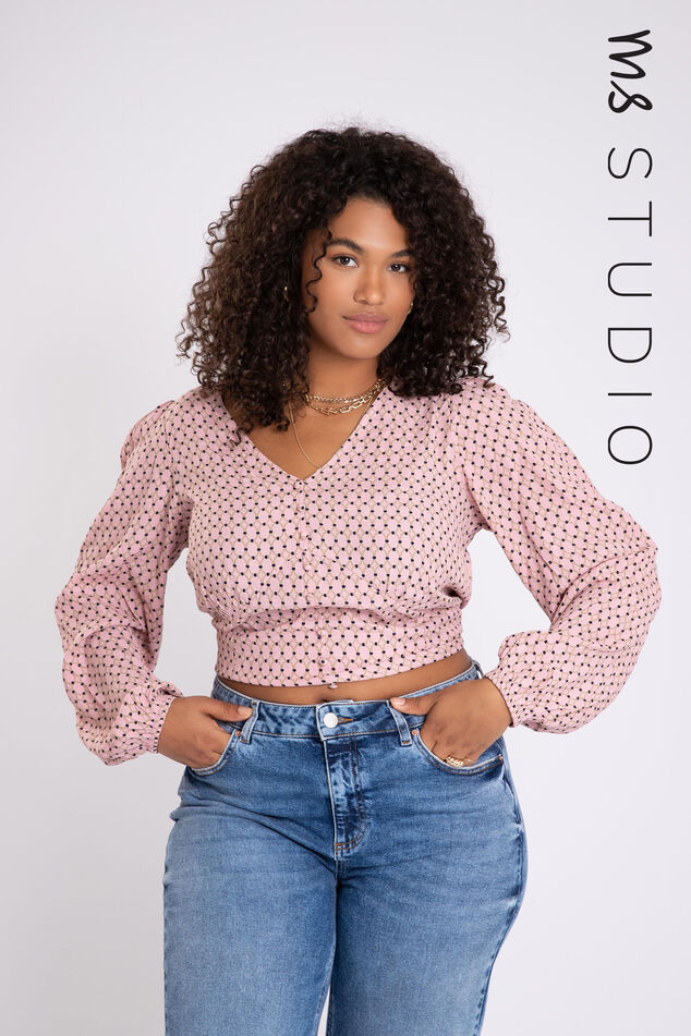 Korte blouse met bloemenprint image number 0
