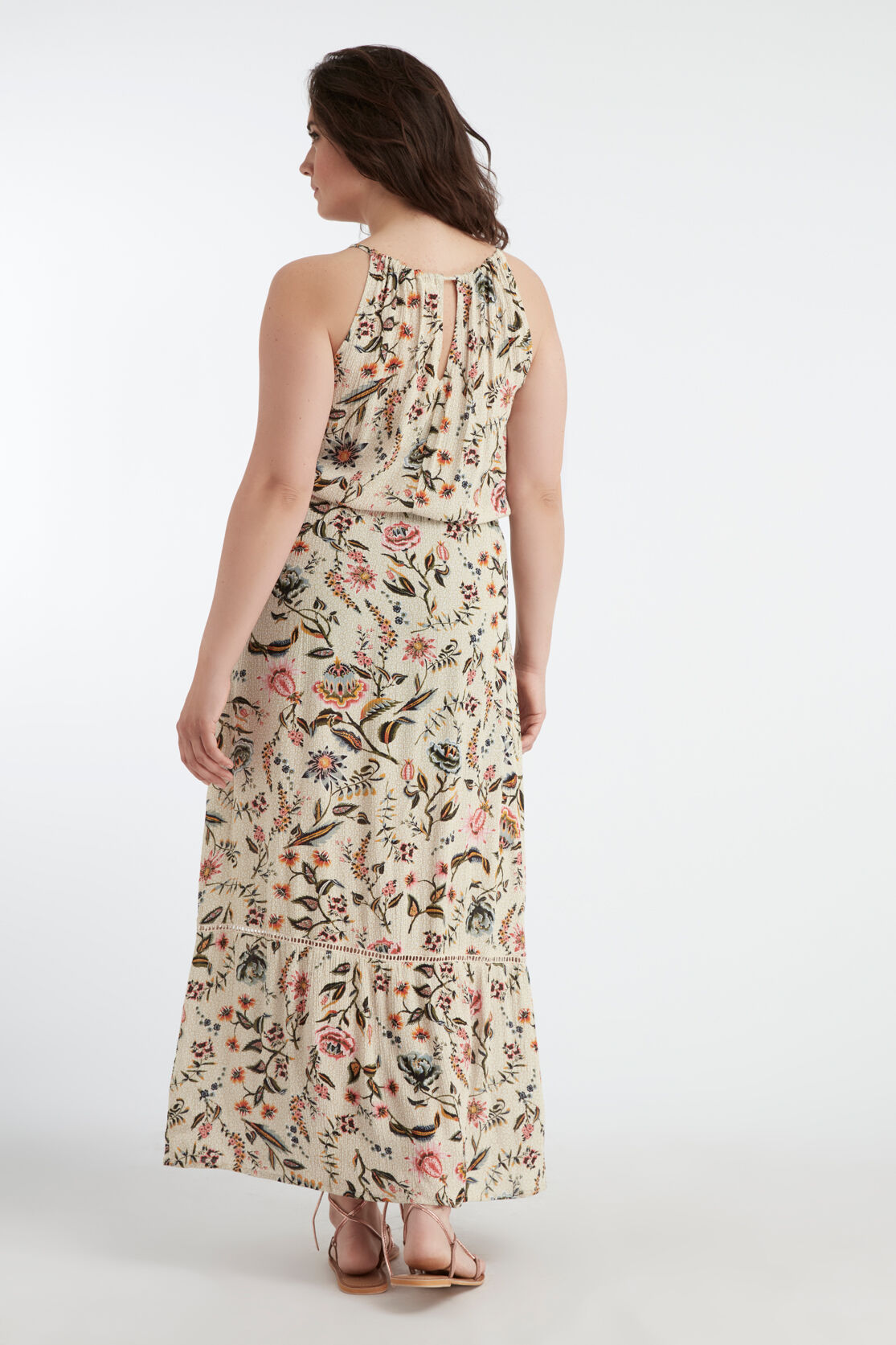 Lange bohemian jurk met print image number 4