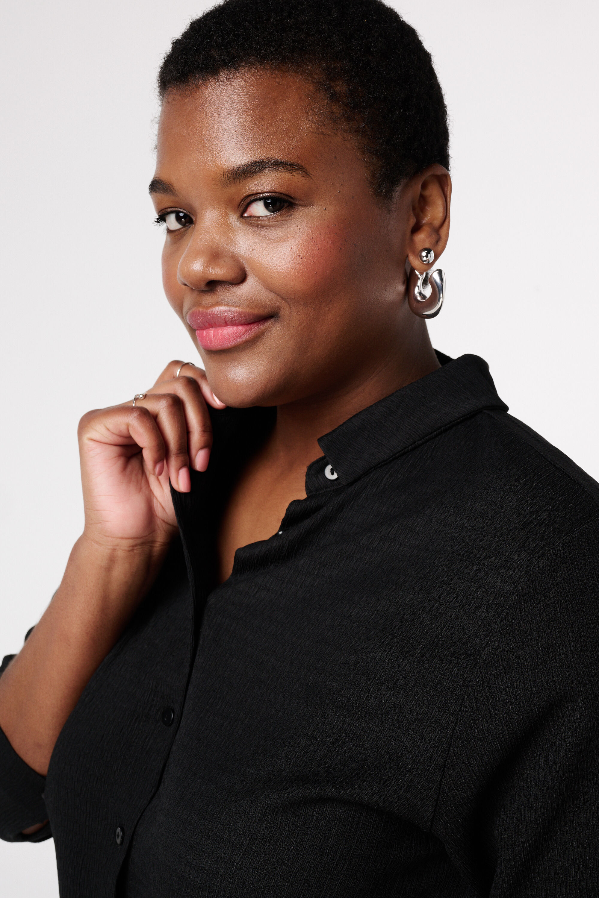 Top met overhemd look en structuur image number 4