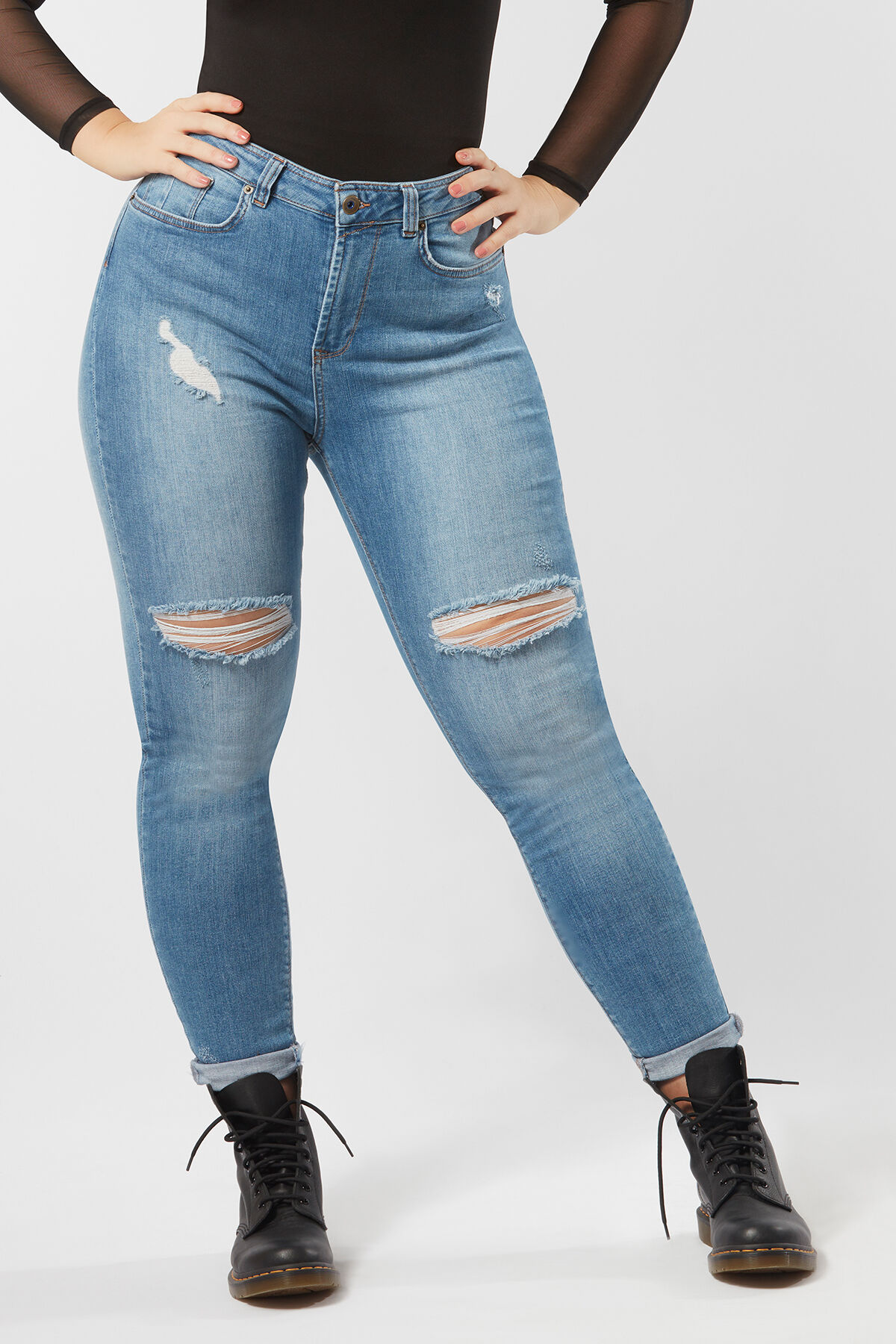 A fit skinny jeans stone wash image number 3