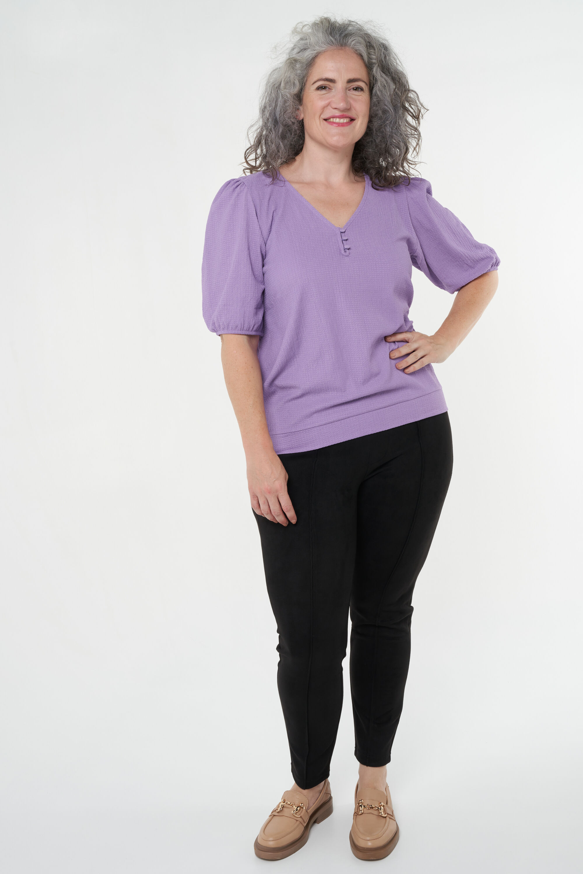 Dames T shirt met knoopjes MS Mode