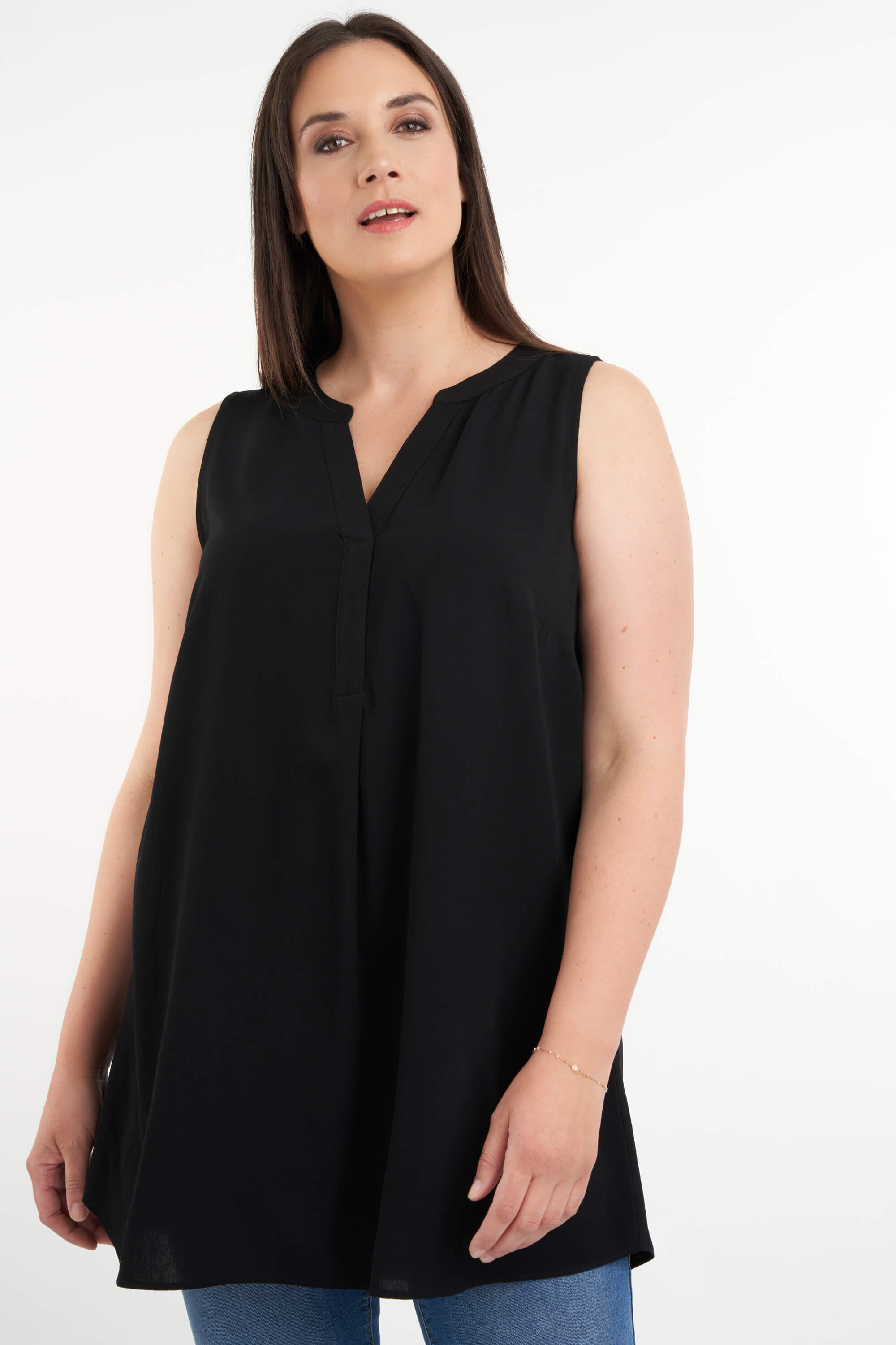 Chemisier long sans manches image number 6