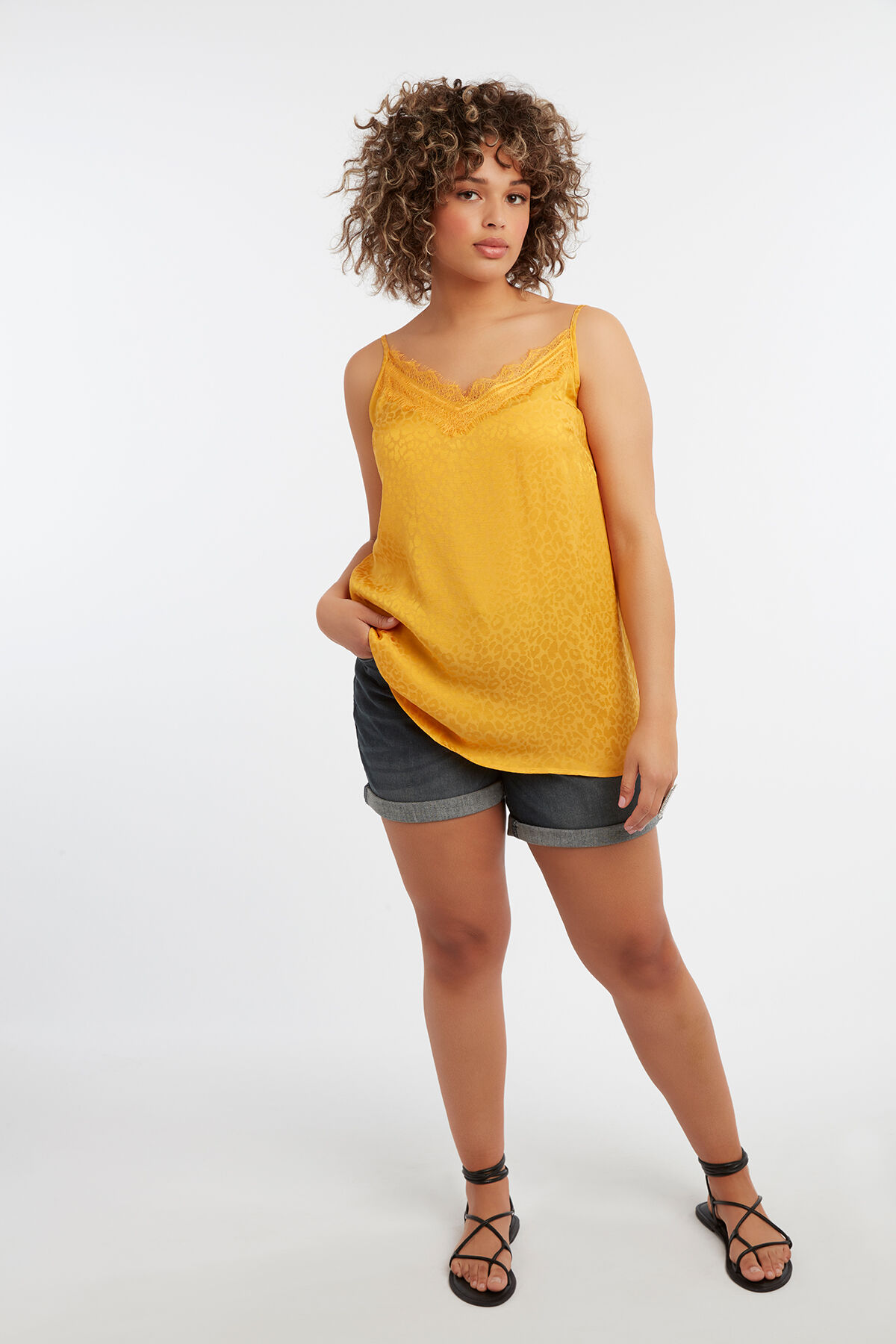 Mouwloze blouse met subtiele leopardprint image number 3