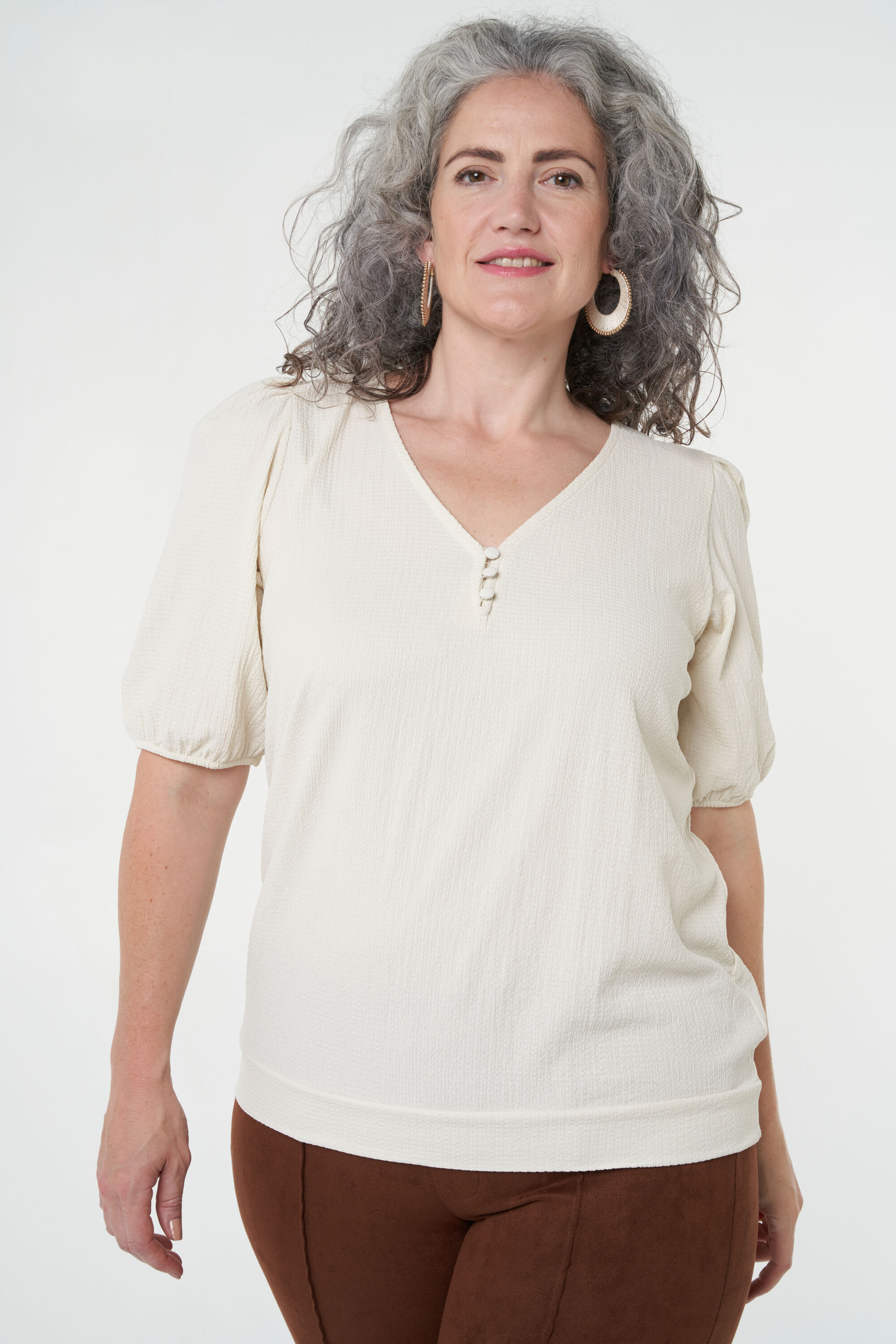 Dames T shirt met knoopjes MS Mode