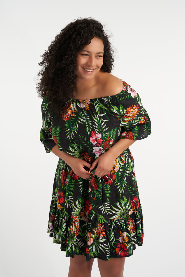 Robe imprimée à épaules dénudées image number 0