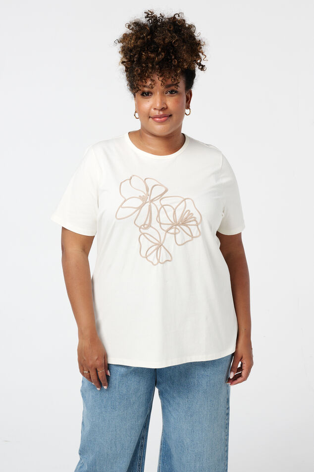 T-shirt met borduursel image number 0