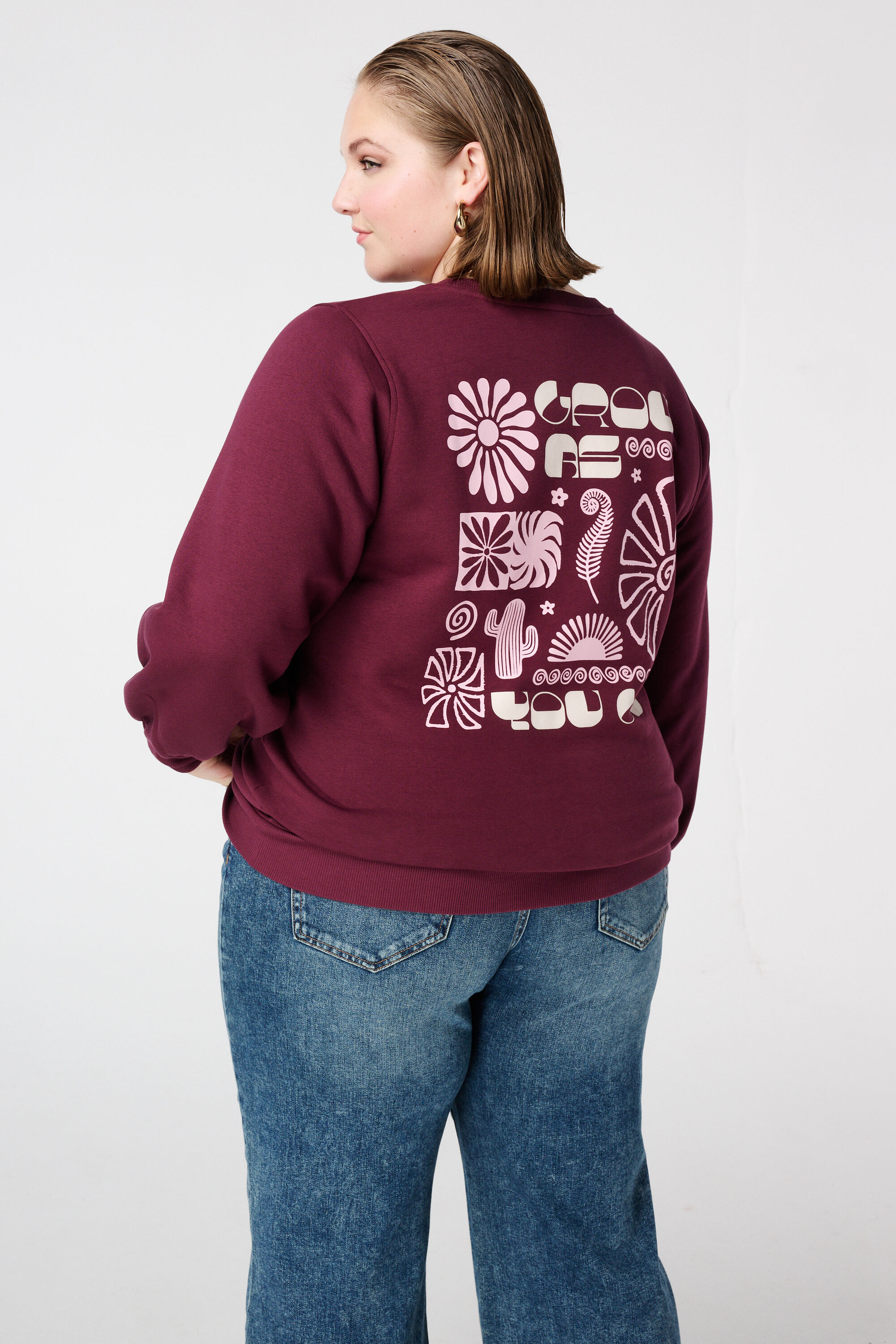 Sweater met backprint