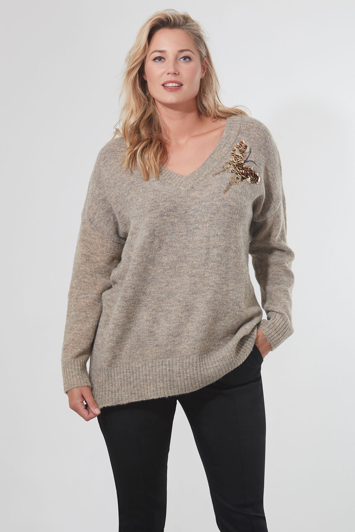 Dames Trui met pailletten MS Mode