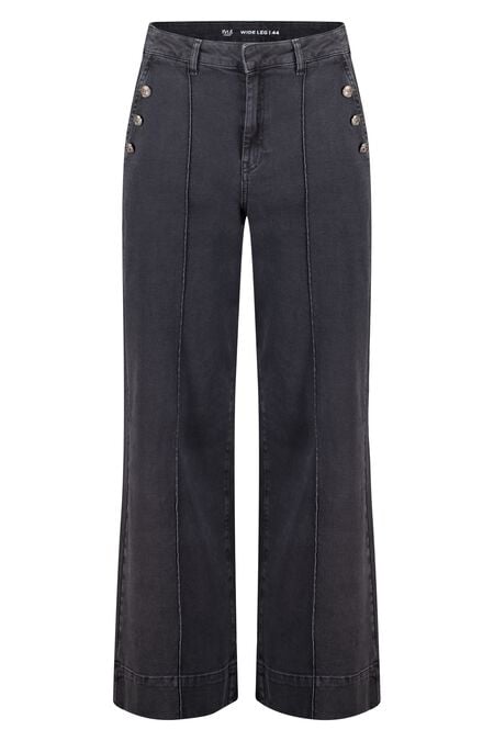 Wide leg jeans met sierknopen