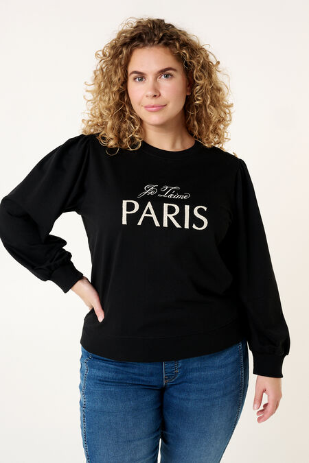 Sweater "Paris" met knopen op de schouder
