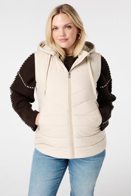 Gewatteerde bodywarmer met capuchon Gewatteerde bodywarmer met capuchon