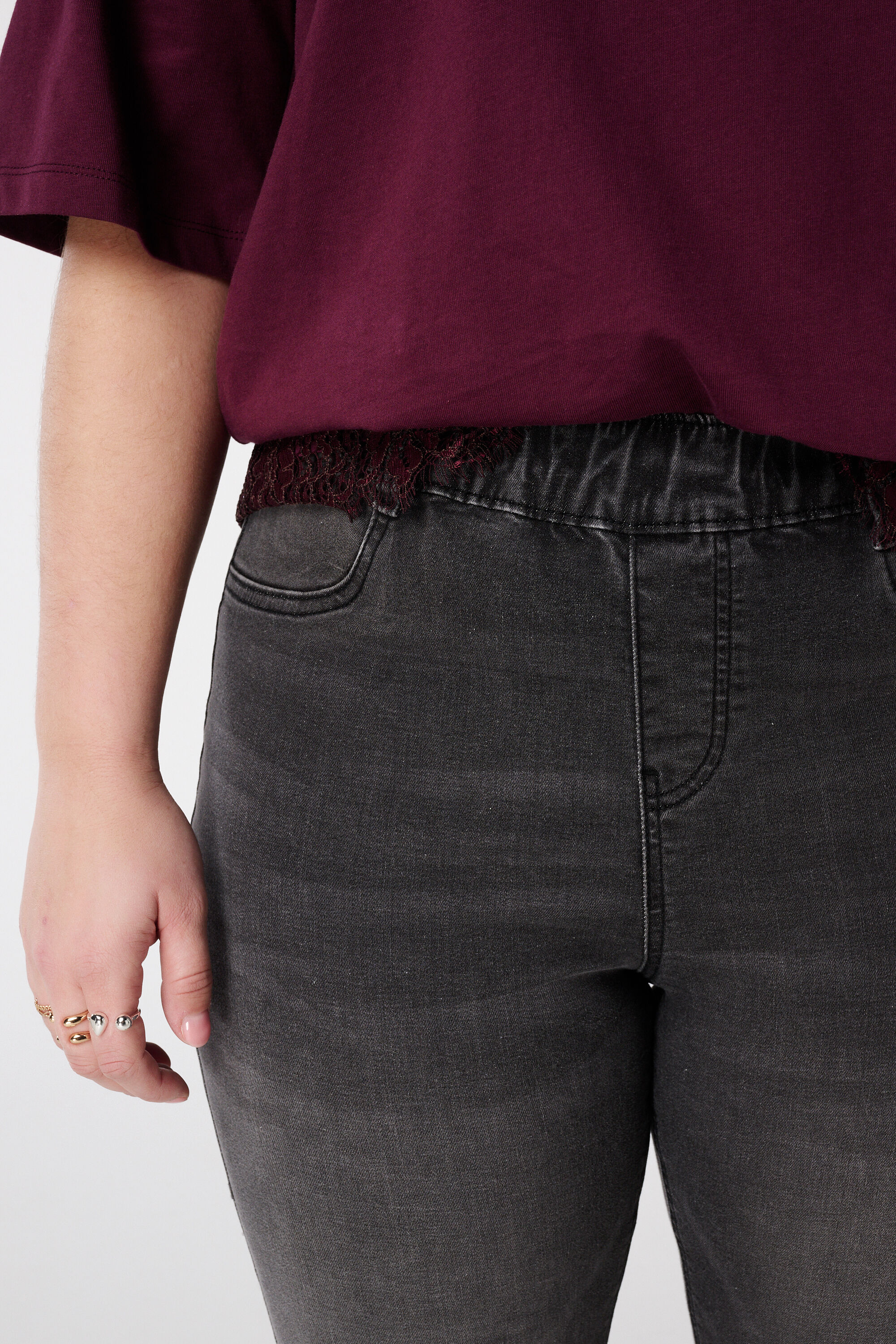 Tregging met denim look image number 4